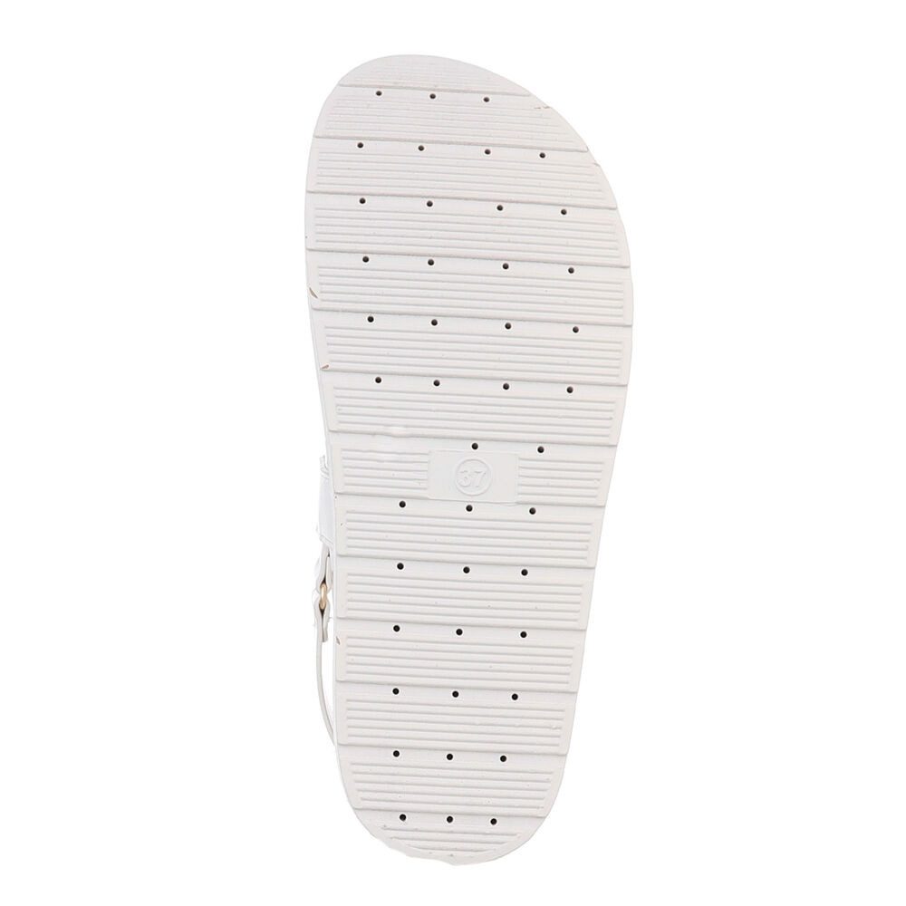 Ital-Design Bequeme Sandalen für den Sommer - Perfekte Alltagsschuhe Riemchensandalette (89322757) Flach Plateausandaletten in Weiß