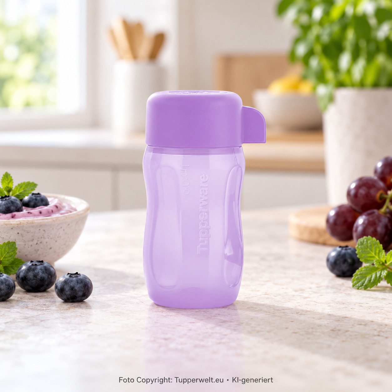 TUPPERWARE Trinkflasche Tupperware Eco Mini Flasche 90ml in lila