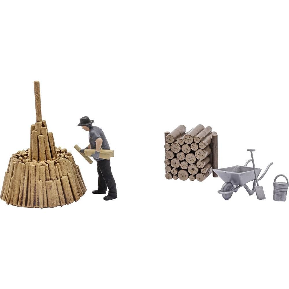 Busch Modelleisenbahn-Figur H0 Action Set: Holz schichten 79941