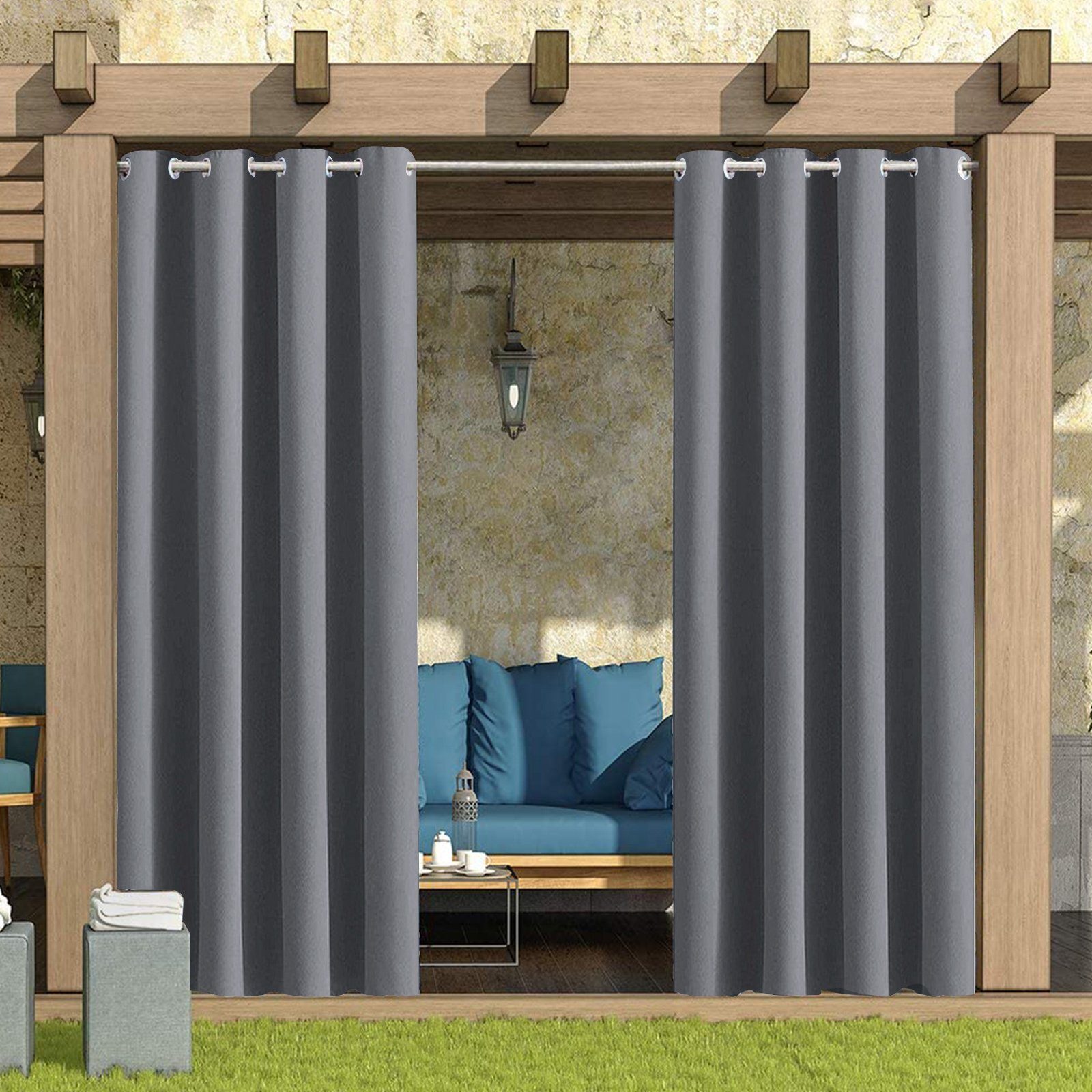 Qelus Outdoorvorhang Wasserdicht Outdoor Blickdicht Vorhang günstig online kaufen