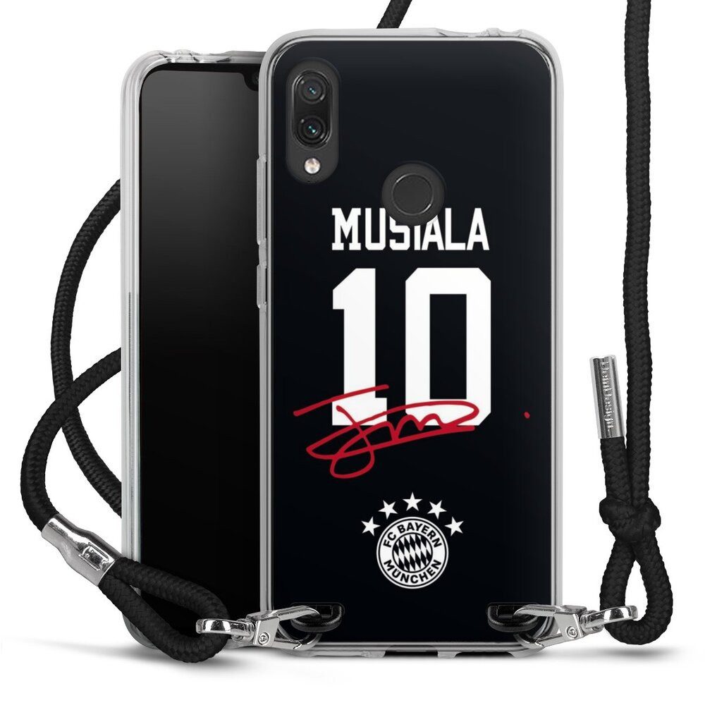 DeinDesign Handyhülle FC Bayern München Jamal Musiala FCB Musiala 10, Xiaomi Redmi Note 7 Handykette Hülle mit Band Case zum Umhängen