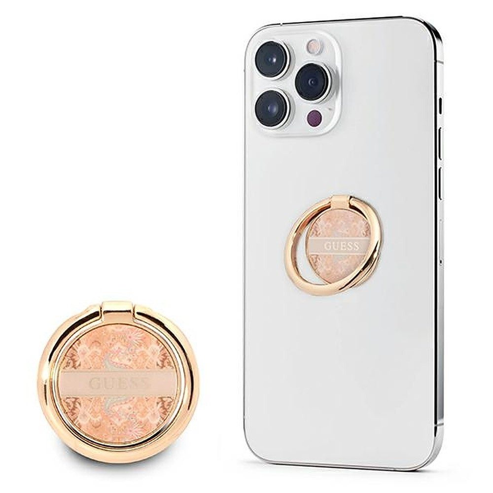 Guess Fingerhalter Handyring Smartphonehalter Aufsteller, (Spar-Set, 1-tlg., 360° drehbar, 3M-Klebefläche, Ständerfunktion)