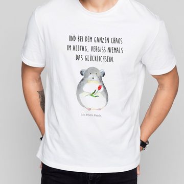 Mr. & Mrs. Panda T-Shirt Chinchilla mit Blume - Weiß - Geschenk, süße Tiermotive, Herrn, Jungg (1-tlg)