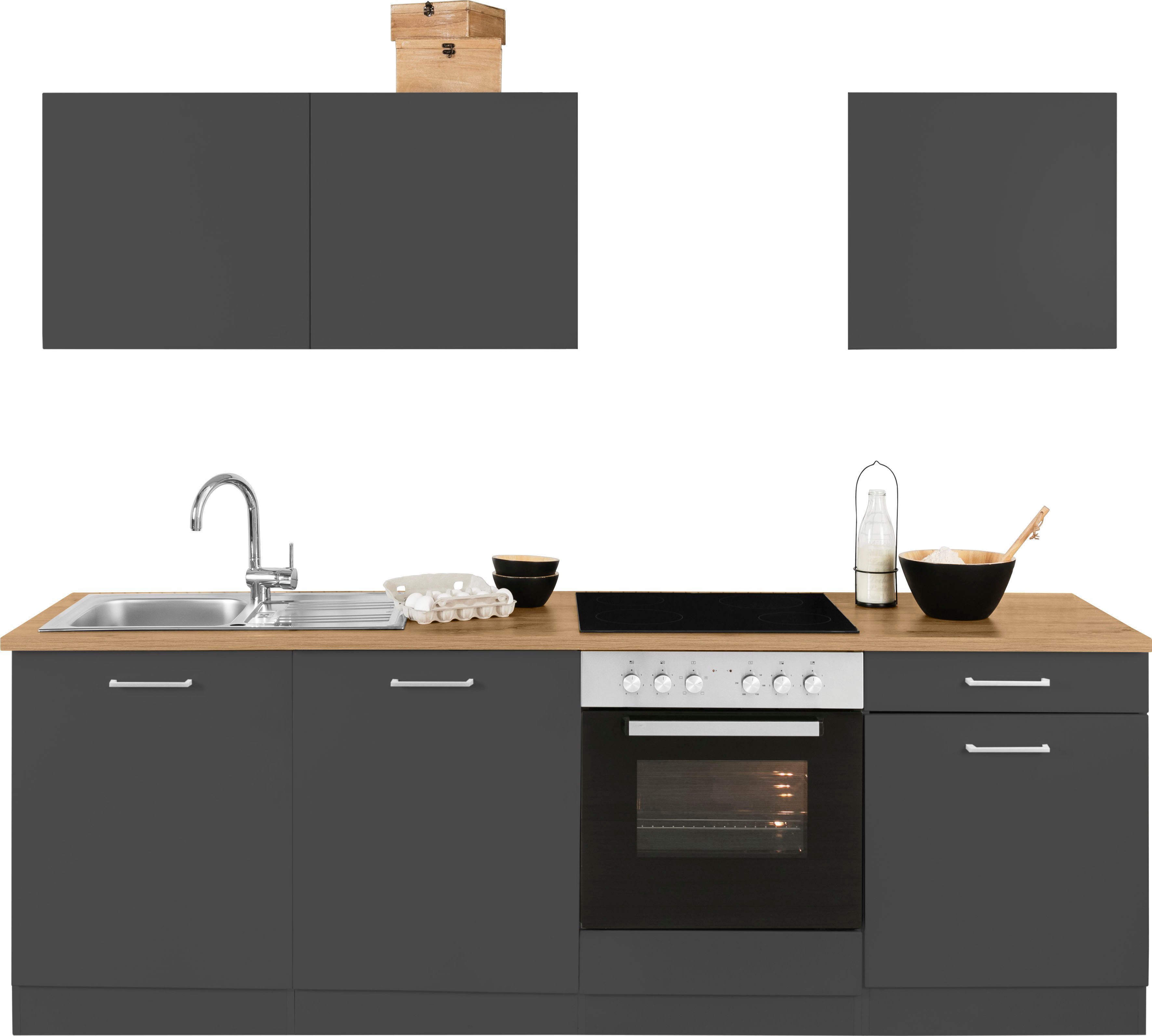 KOCHSTATION Küchenzeile KS-Kehl, ohne E-Geräte, Breite 240 cm