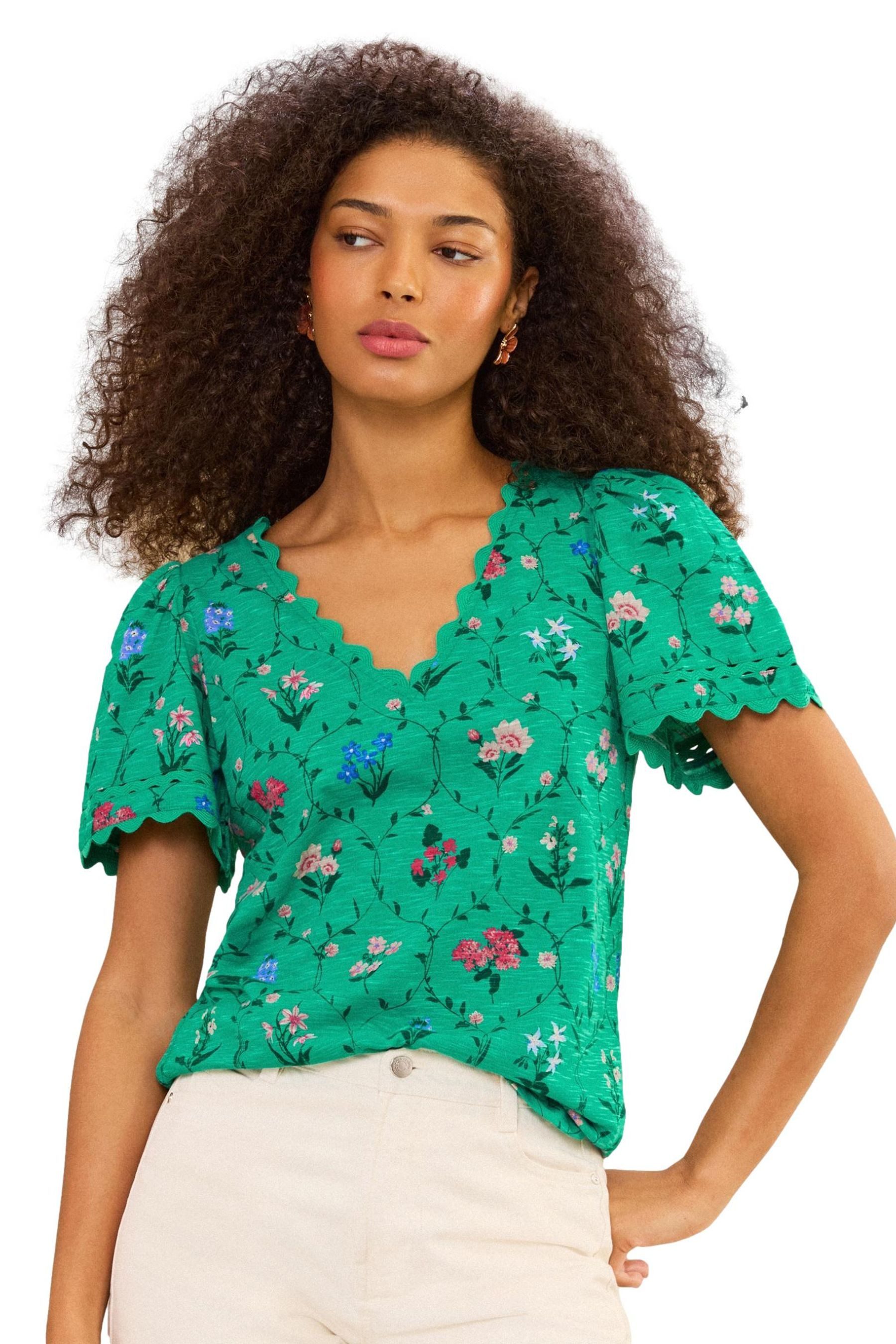 Love & Roses T-Shirt Love & Roses T-Shirt mit Bogenkante, Regular (1-tlg)