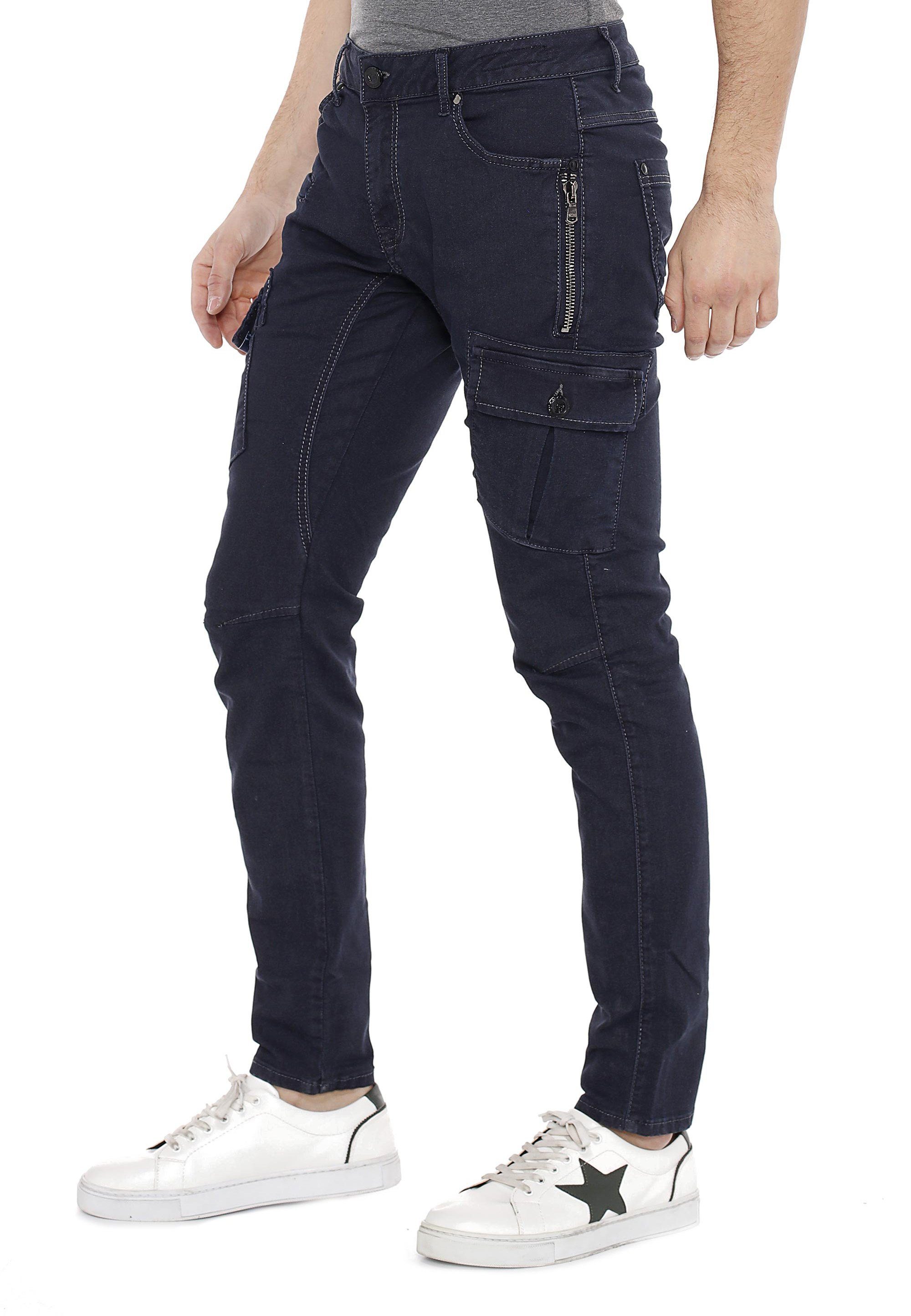 Slim-fit-Jeans Cipo Seitentaschen blau & Baxx mit