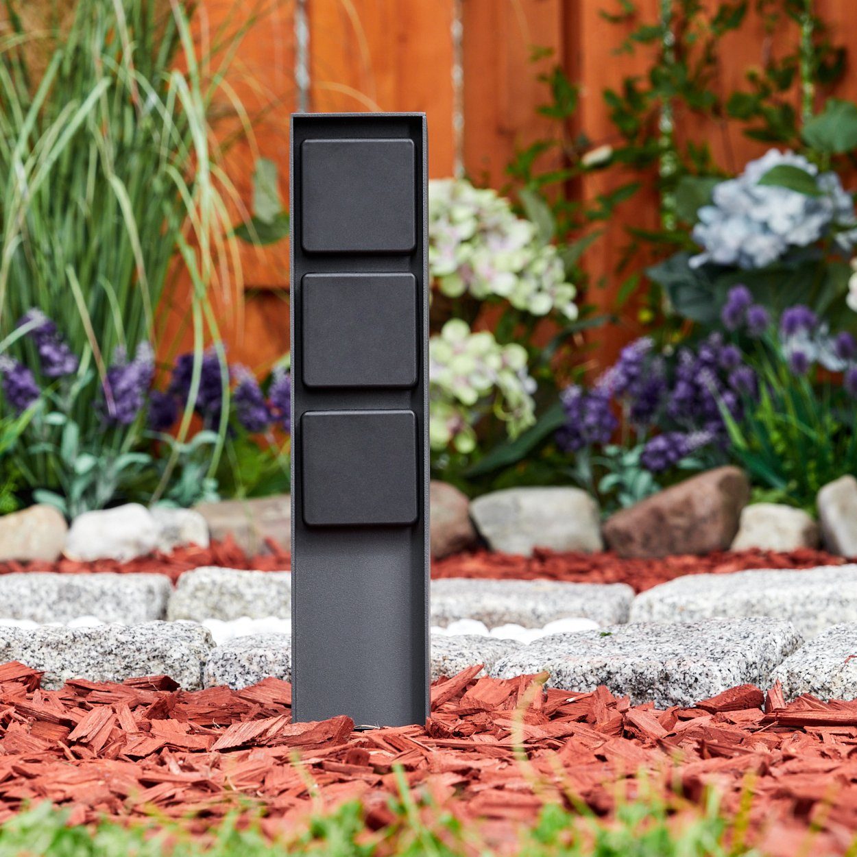 hofstein Gartenleuchte »Ruscio« Steckdose, Leuchte aus Metall/Kunststoff in Anthrazit/Schwarz, Steckdose mit 3 Anschlüssen, 3xmax. 3680 Watt, 230 V