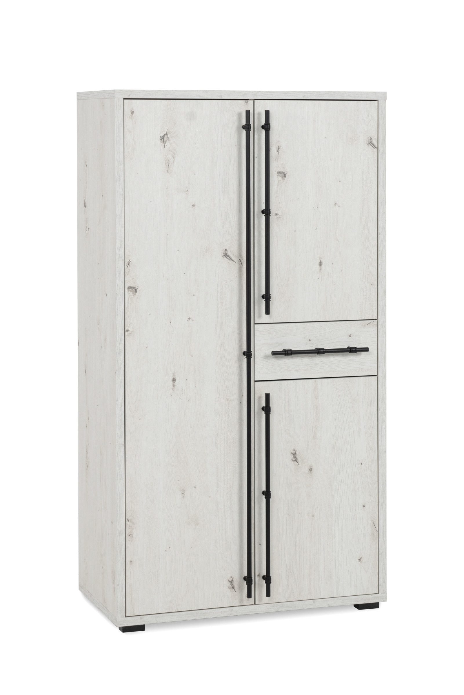 freiraum Highboard Almo, 1 Schub, 5 Böden, Artisan Eiche Dekor / weiß - 75,3x140x38,5cm (BxHxT)