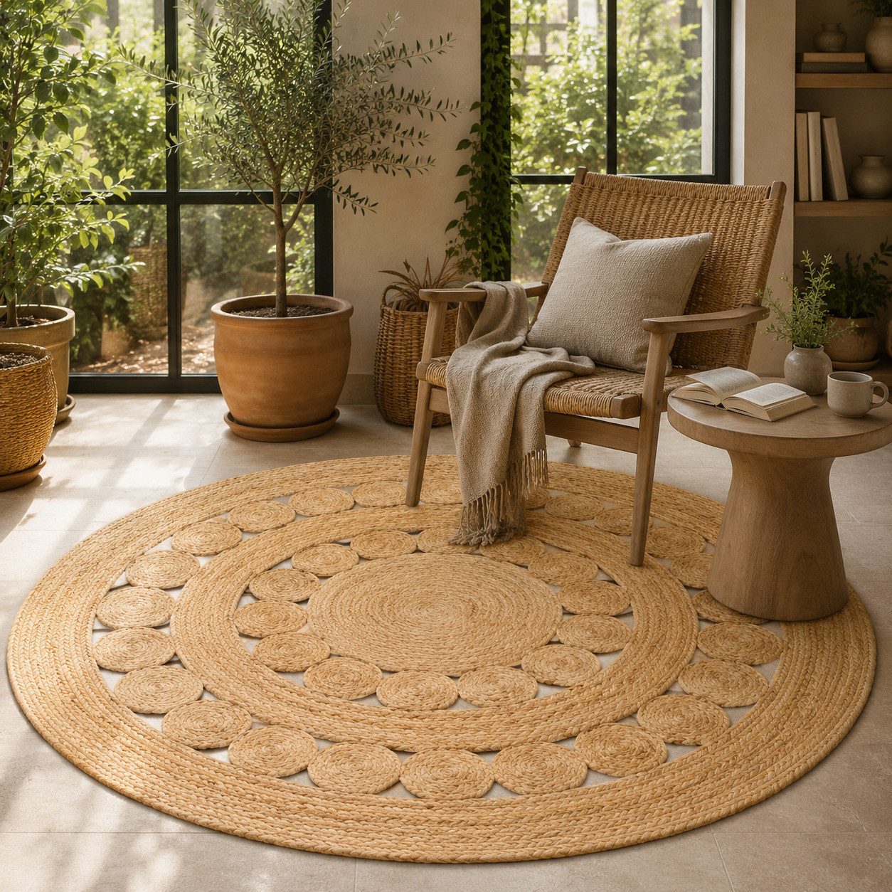 Pergamon Sisalteppich Naturfaser Teppich Jute Salsa Trend Rund, Rund, Höhe: 8 mm