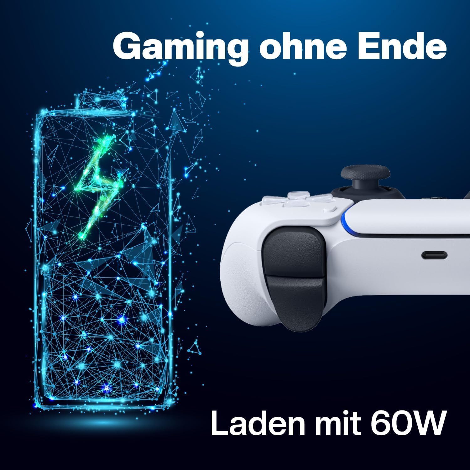 CABLETEX Ladekabel für PS5 Controller DualSense, 3 Meter Gaming-Controllerkabel, USB-C, USB Typ A, (300 cm), PS5-kompatibel