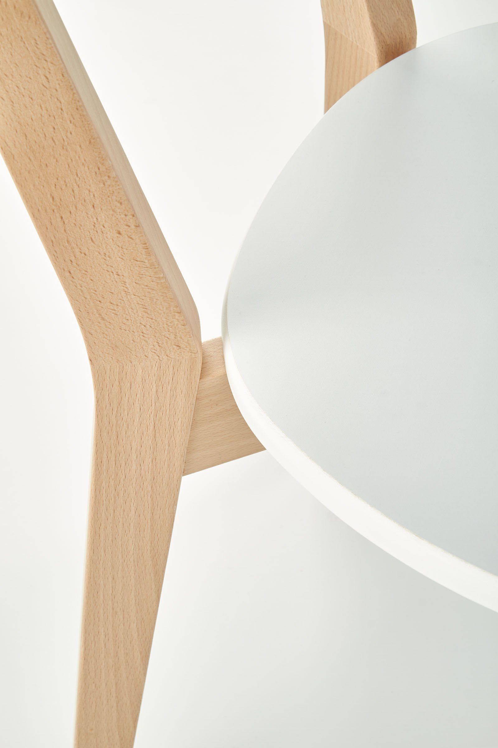FabiMax 4-Fußstuhl Holzstuhl Lenio, Skandi-Stil, stabil, aus / modern, Buche, Weiß Gestell Natur pflegeleicht