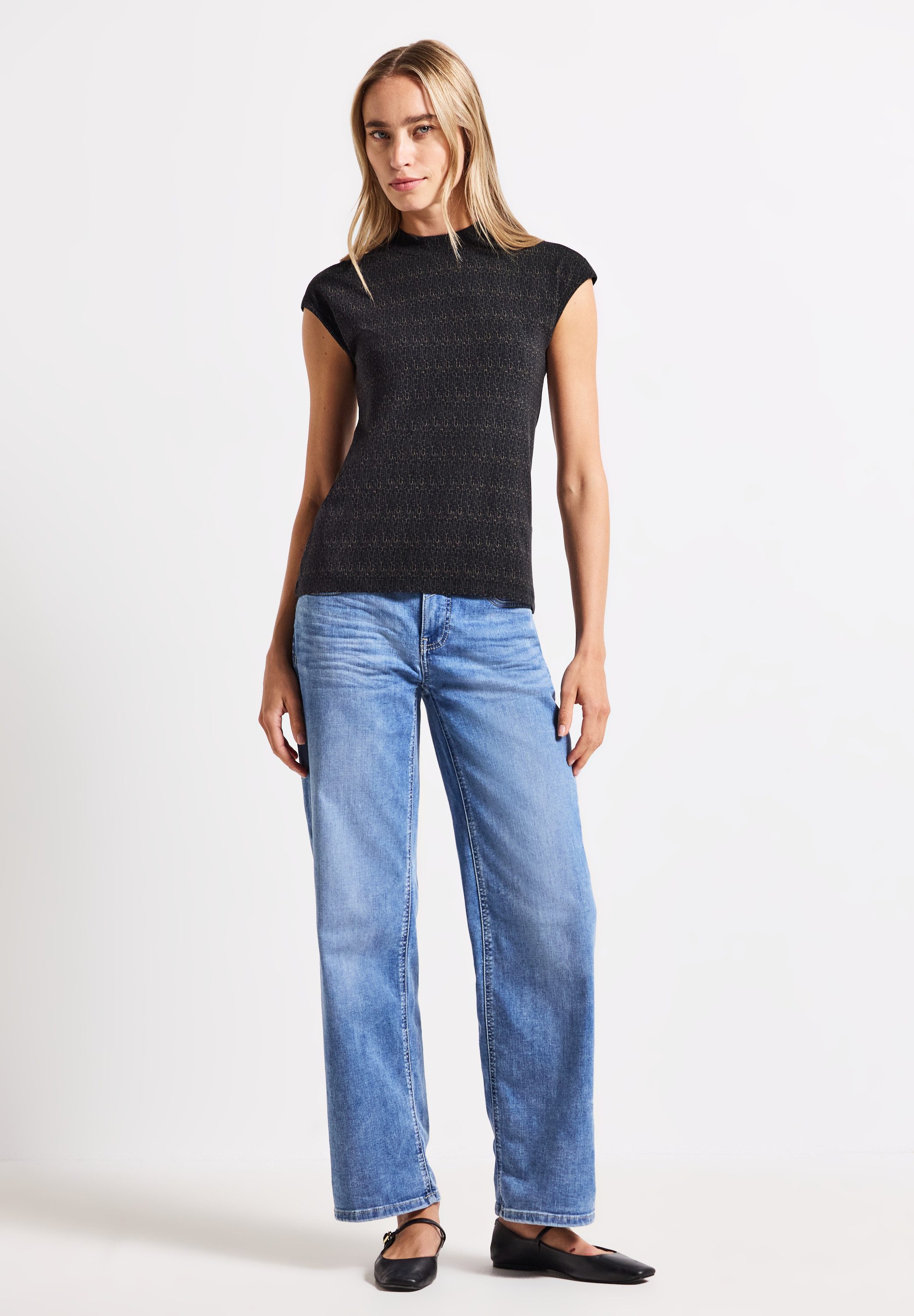 STREET ONE 2-in-1-Top aus elastischem Materialmix