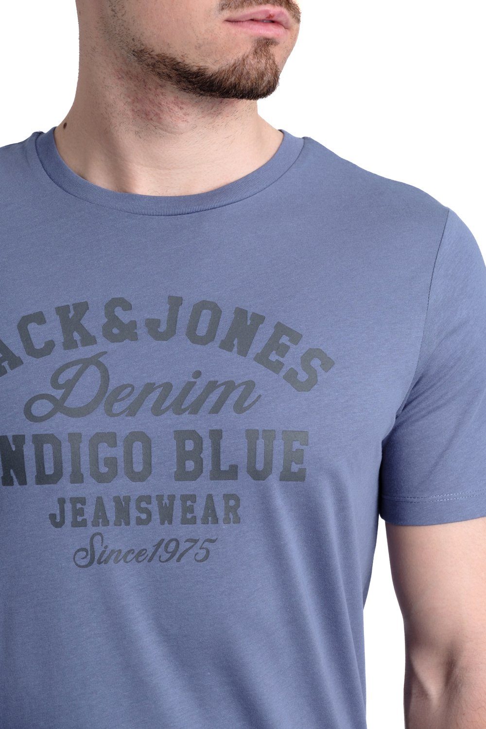 Jones Jack & aus 6 Print-Shirt mit T-Shirt Aufdruck OPT Baumwolle