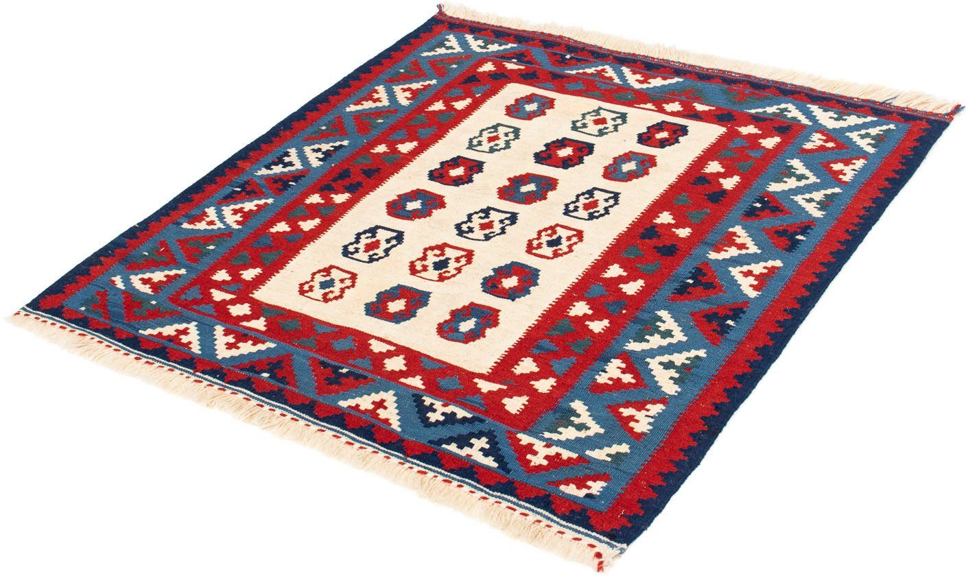 Wollteppich Kelim - Oriental quadratisch - 100 x 100 cm - beige, morgenland, quadratisch, Höhe: 6 mm, Wohnzimmer, Einzelstück