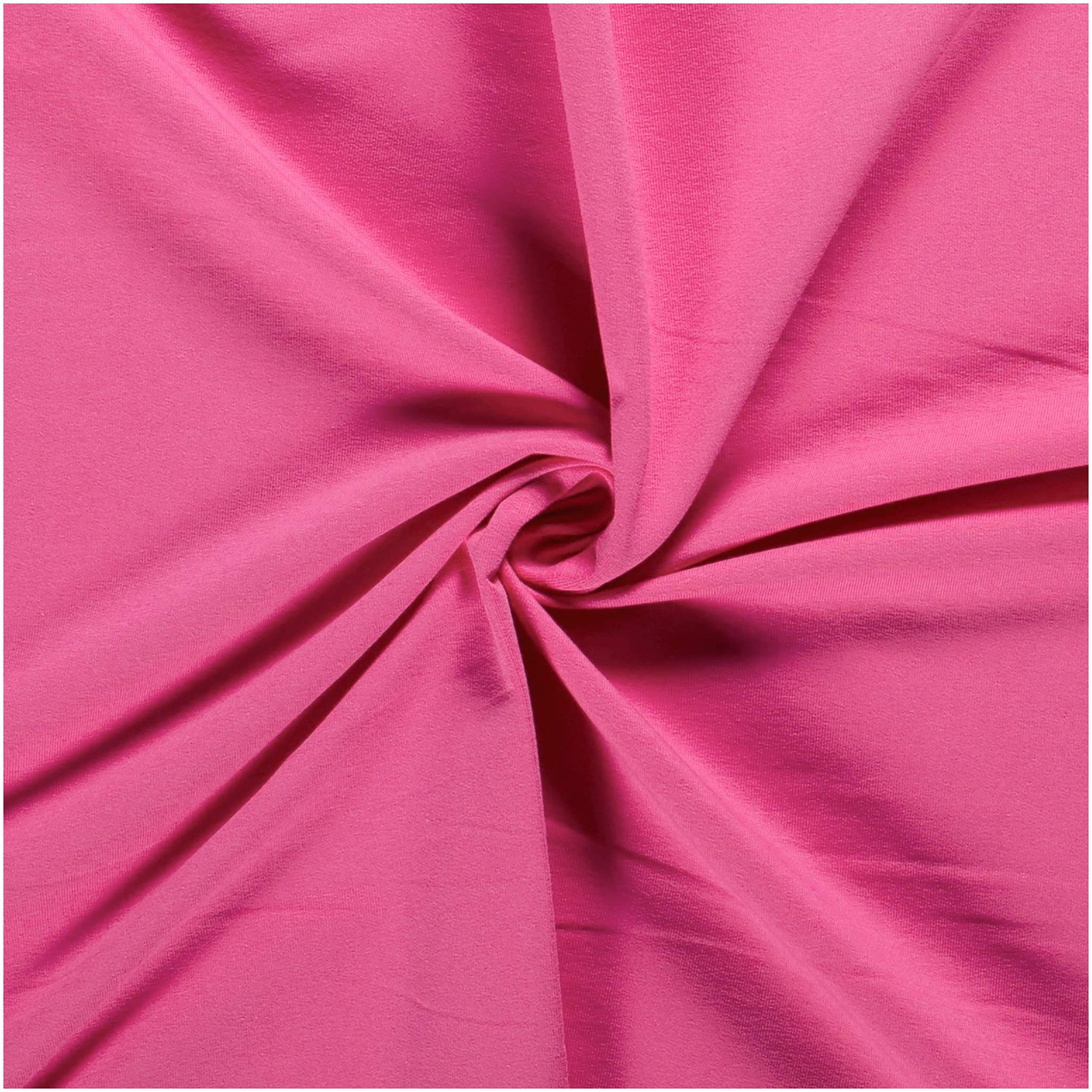 maDDma Stoff French Terry 0,5m Elasthan Baumwollstoff Meterware 150cm DIY Uni Nähen, 017 - fuchsia