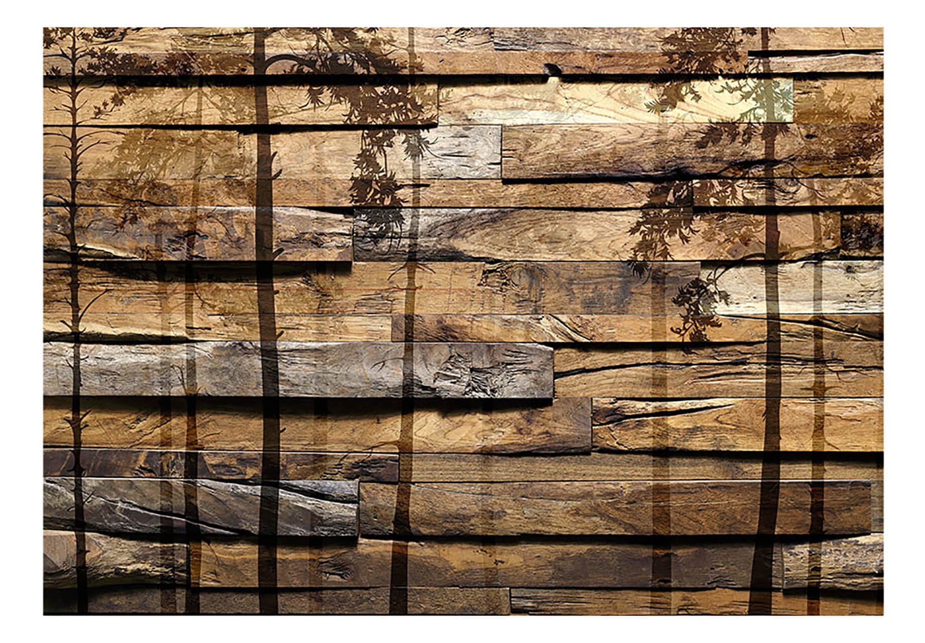 KUNSTLOFT Vliestapete Nature's Silhouettes 1x0.7 m, halb-matt, lichtbeständige Design Tapete