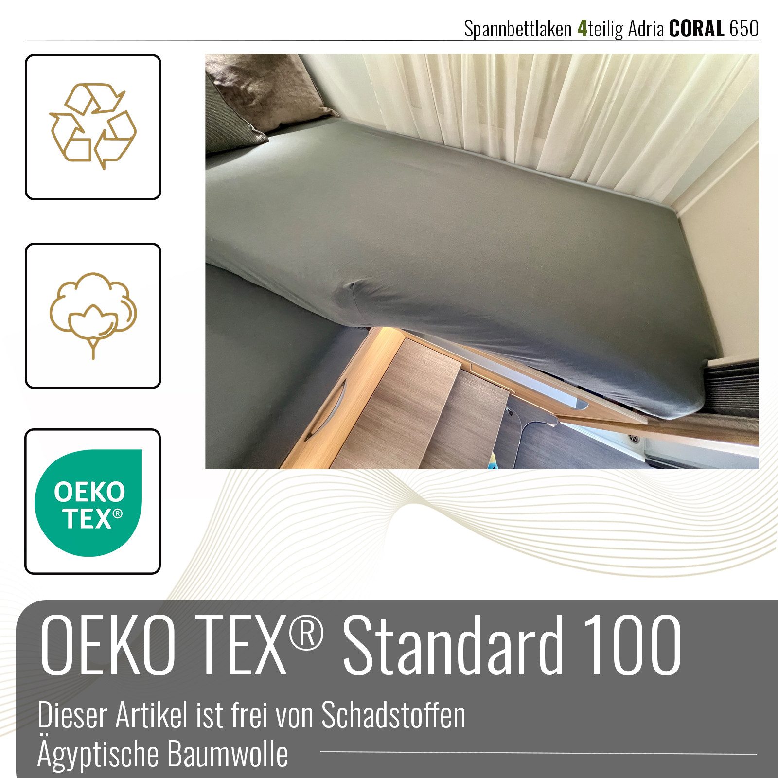 BLACK FOREST FOX Cowboyhut Adria Supreme 670 SL, DL, AXESS 650 SL Grau Camper Wohnmo 4 u. 5 tlg. OEKO-TEX® Standard 100, Zertifikatnummer IW 00270
