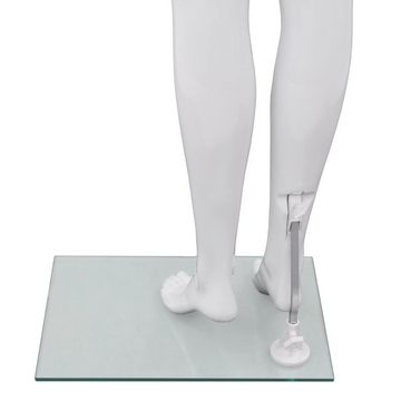 vidaXL Schneiderpuppe Weibliche Schaufensterpuppe mit Glassockel Weiß 175 cm Ankleidepuppe