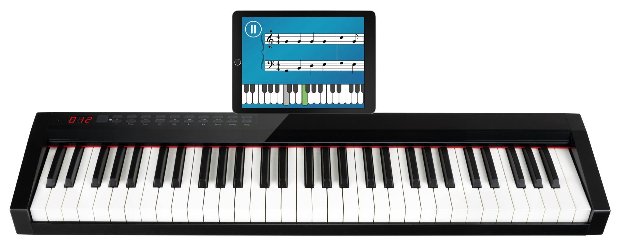 FunKey Home Keyboard SP-561 Easy-Piano - 61 Tasten-Keyboard  Anschlagdynamik, (Das mobile Piano, 3 tlg., inkl. Tasche, Sustain-Pedal &  Notenhalter), USB-MIDI, Bluetooth-MIDI und Bluetooth-Audio