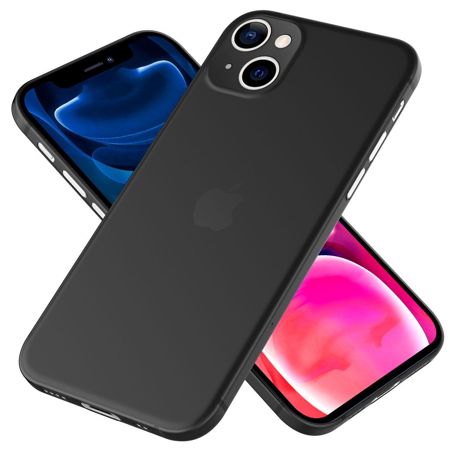 Nalia Smartphone-Hülle Apple iPhone 13 Mini 13,7 cm (5,4 Zoll), Extrem Dünnes Mattes Hardcase / 0,3mm Schlanke Hülle / Durchscheinend