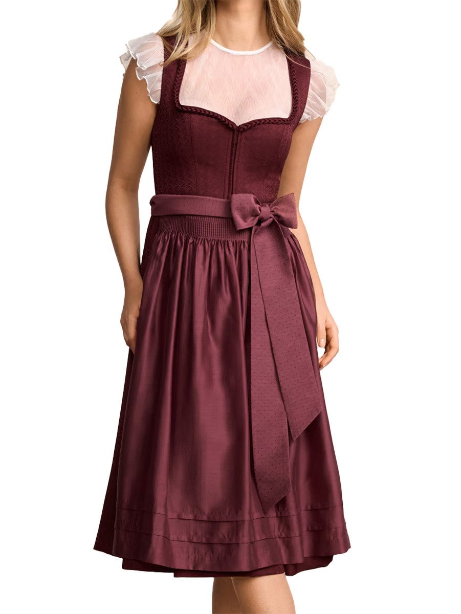 Krüger Madl Dirndl Dirndl Irvela 70cm Länge bordeaux – Bild 2 von 3