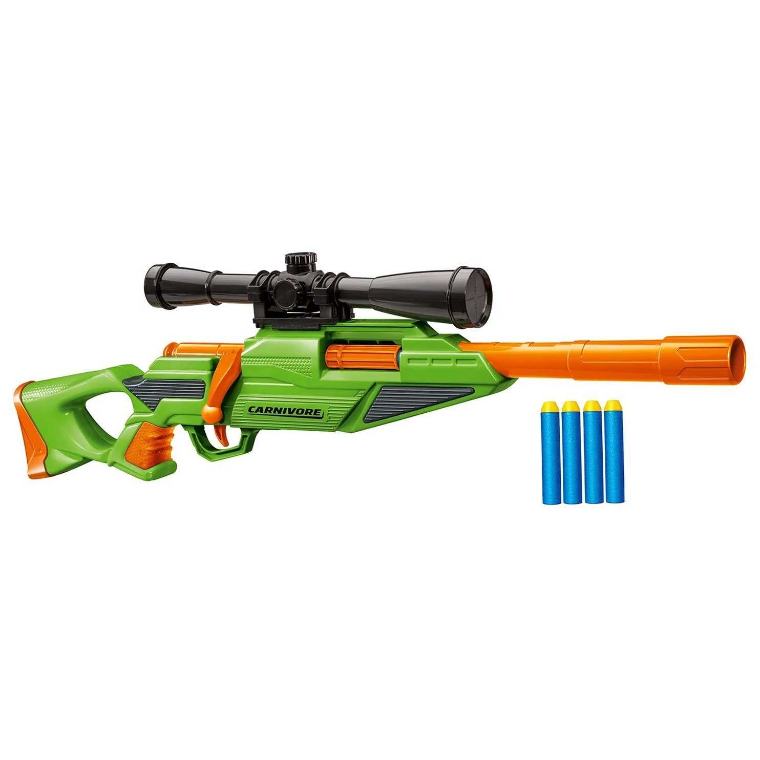 Buzz Bee Toys Kostüm Dartblaster Carnivore, Bolt Action Blaster mit Zielfernrohr