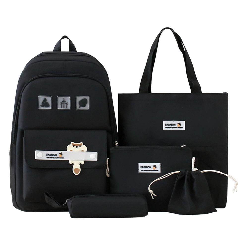 Coonoor Schulranzen 5-teilig Schulrucksack, Mädchen Teenager Rucksack Casual Daypacks, leichte Schultasche, Tagesrucksack Reisen, Arbeitstasche
