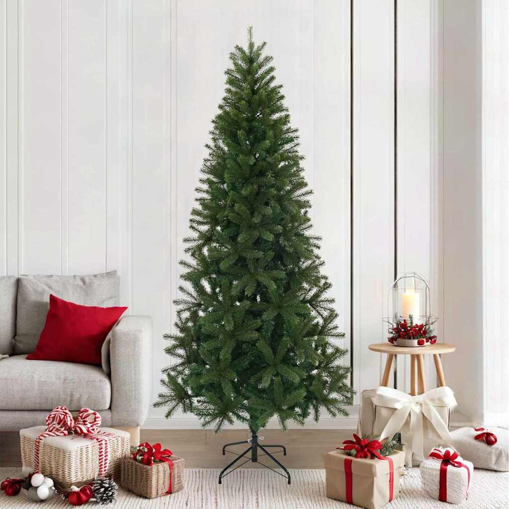 vidaXL Künstlicher Weihnachtsbaum Künstlicher Weihnachtsbaum 210 cm PVC, PE und Stahl Grün – Bild 2 von 5