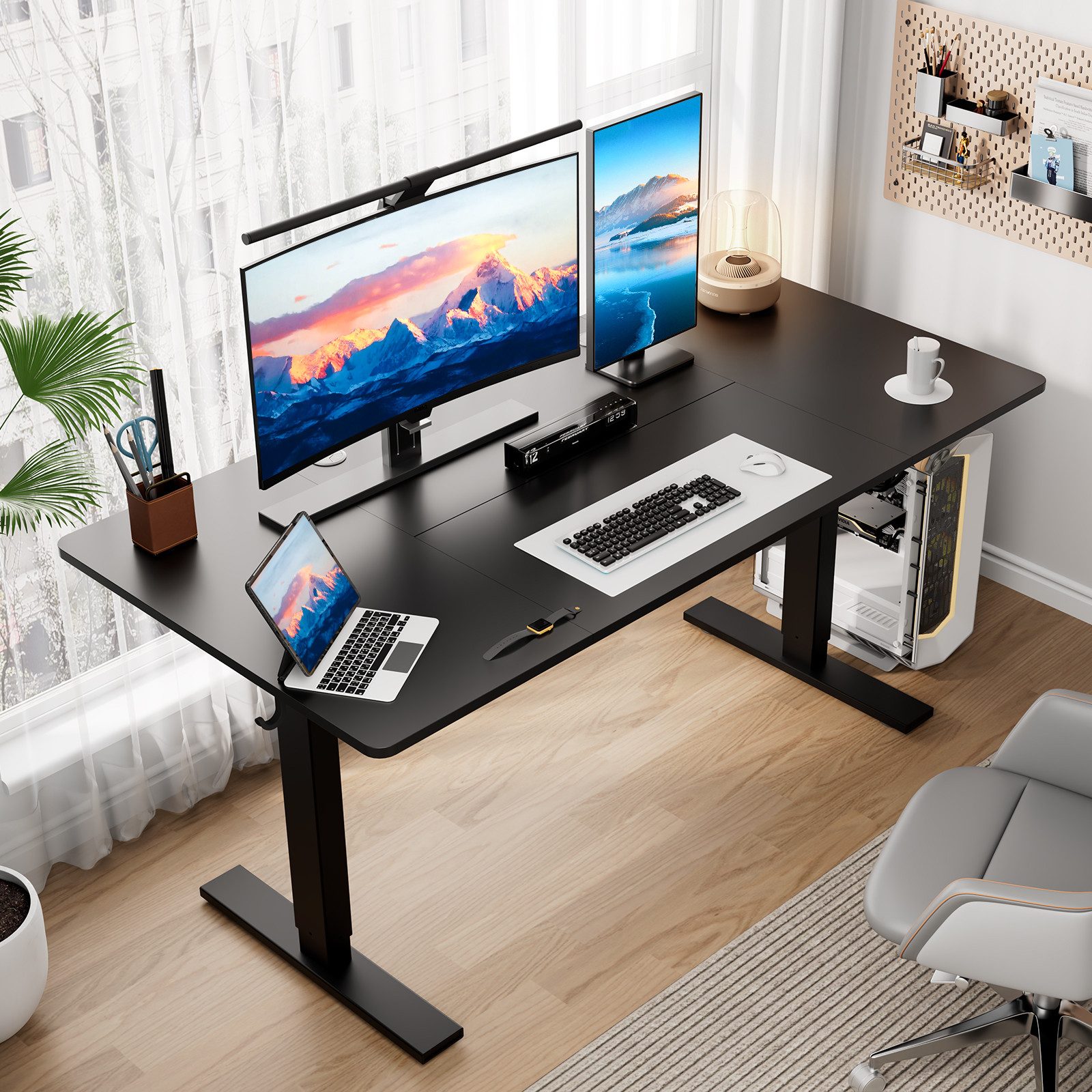 HOMAVO Schreibtisch Elektrisch Höhenverstellbar elektrischer Memory-Funktio günstig online kaufen