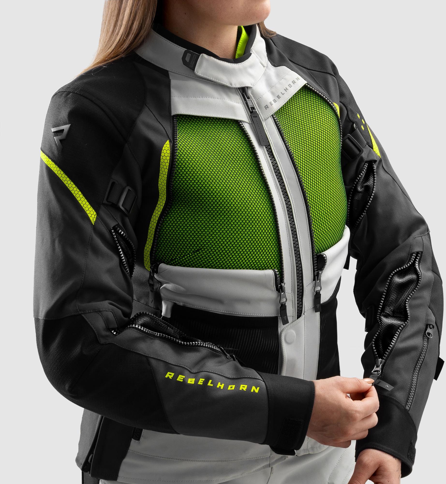 Rebelhorn Motorradjacke Hardy 3.0 wasserdichte Damen Motorrad Textiljacke Rückenprotektor enthalten,Verbindungsreißverschluss,Ellenbogenpro