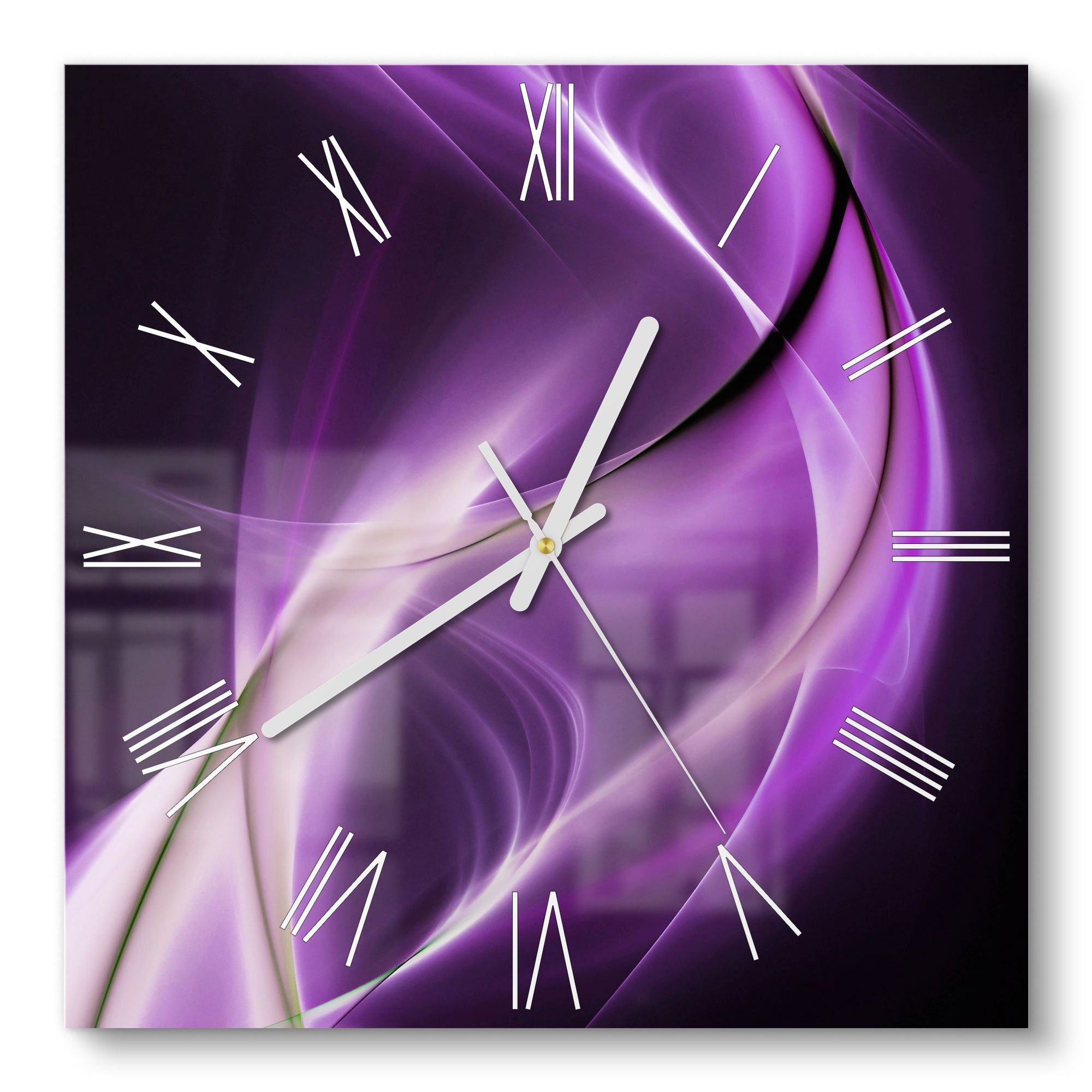 DEQORI Wanduhr 'Ultraviolettes Lichtspiel' (Glas Glasuhr günstig online kaufen