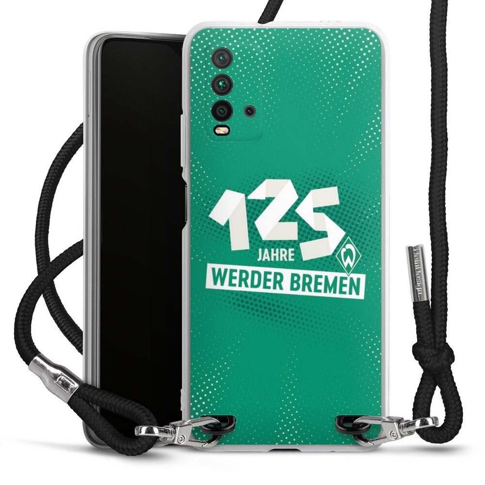 DeinDesign Handyhülle 125 Jahre Werder Bremen Offizielles Lizenzprodukt, Xiaomi Redmi 9T Handykette Hülle mit Band Case zum Umhängen