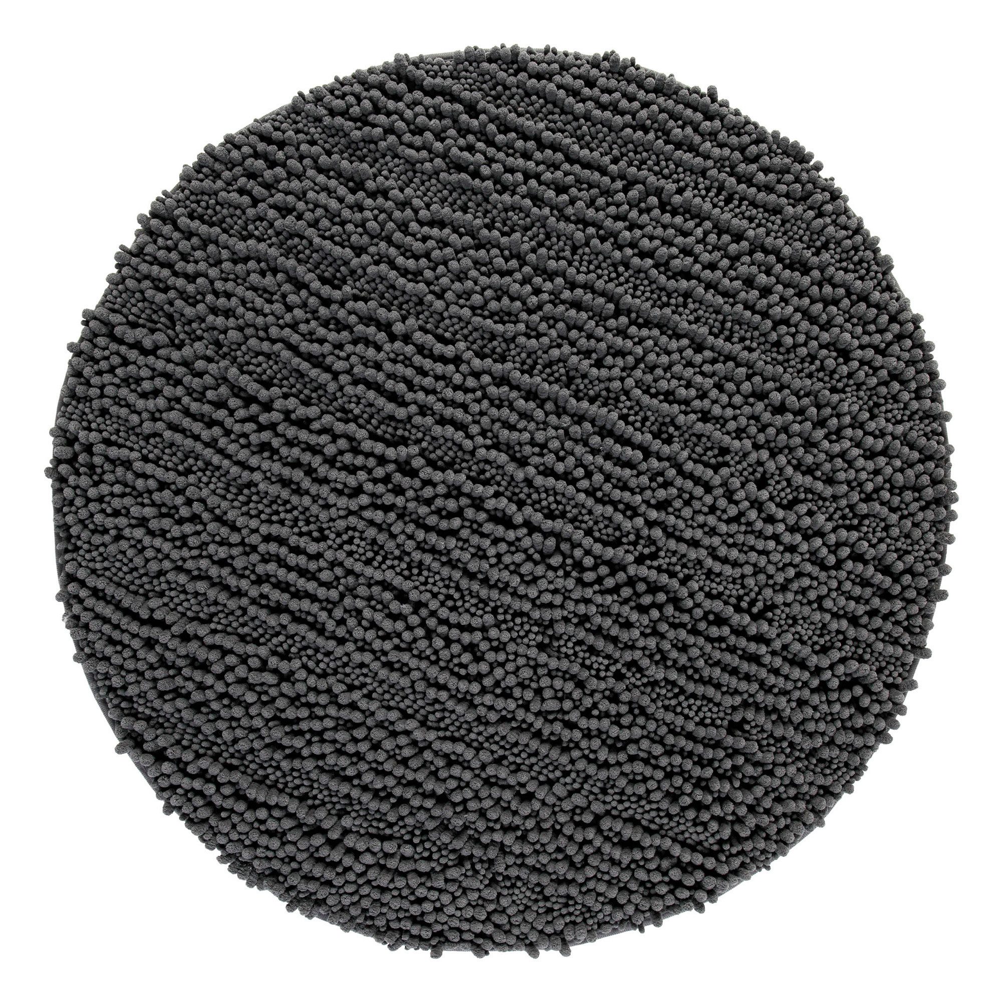 Wecon home Basics Badematte Benno, Höhe 22 mm, Polyester, rund, waschbar, rutschfest, sehr weich, strapazierfähig, Chenille, robust