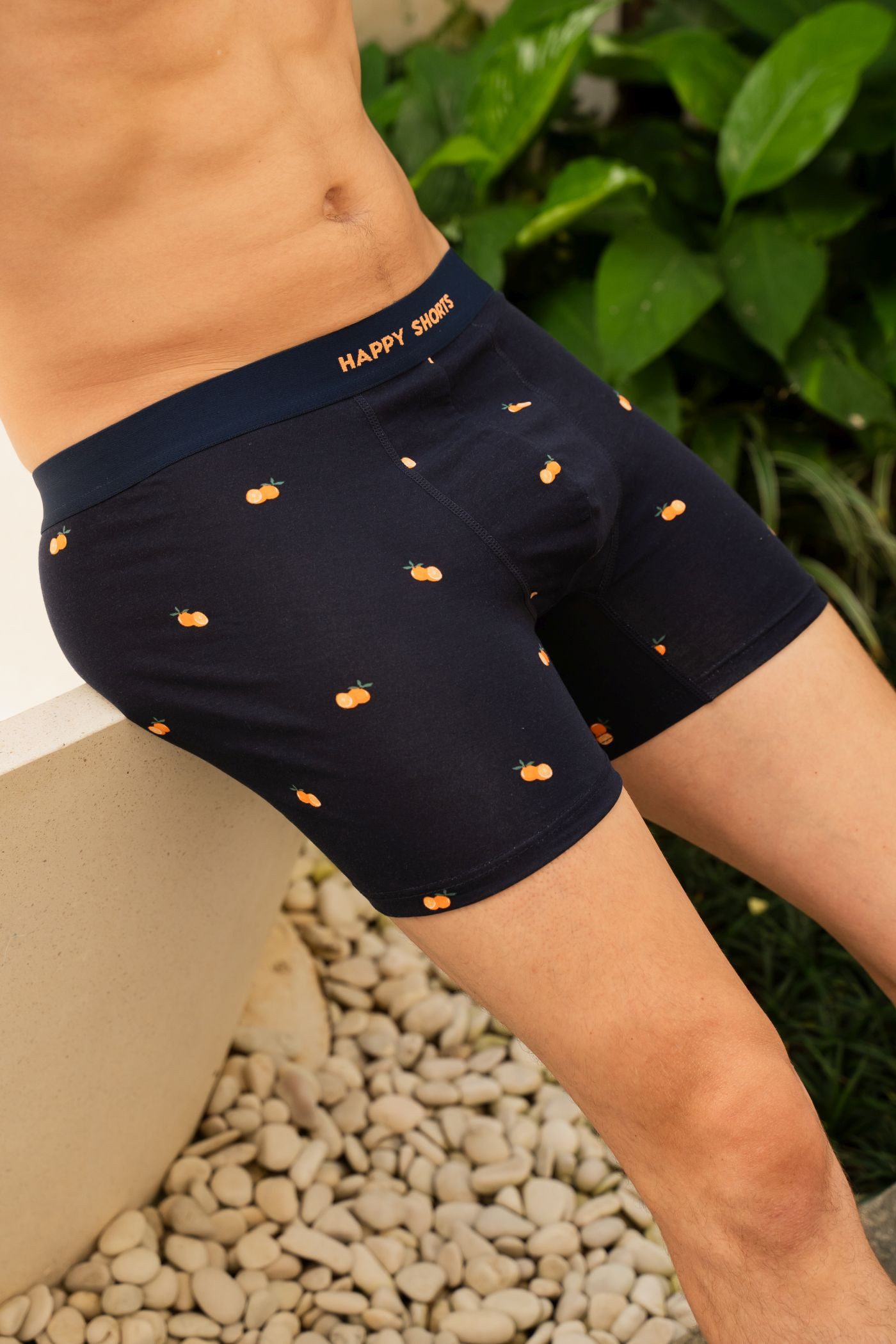HAPPY SHORTS Trunk 2 Happy Shorts Jersey Trunk Herren Boxershorts Pant Orange - Grün (1-St)