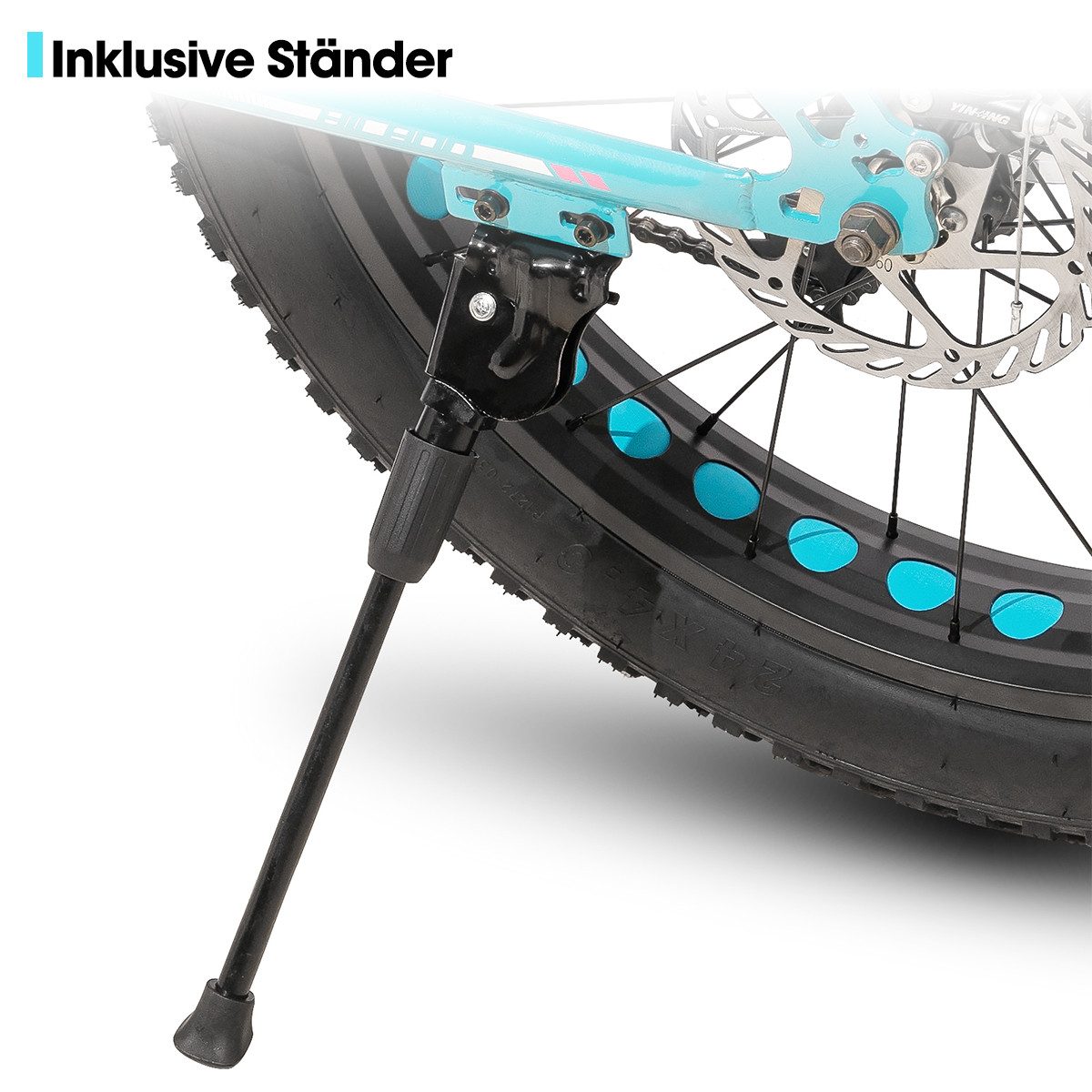 HILAND Fatbike 20 24 26 Zoll Kinder Fat Tire Fahrrad für Jungen Mädchen, Kinderfahrrad 7-Gang, Doppel scheibenbremse Kinder Mountainbike