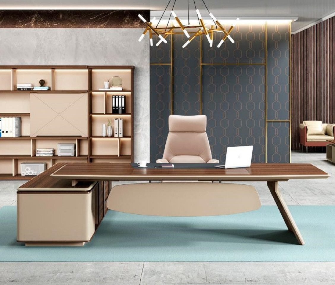 Eckschreibtisch Büro Tisch Bürotisch Arbeitstisch Schreibtisch Büromöbel Holz Braun