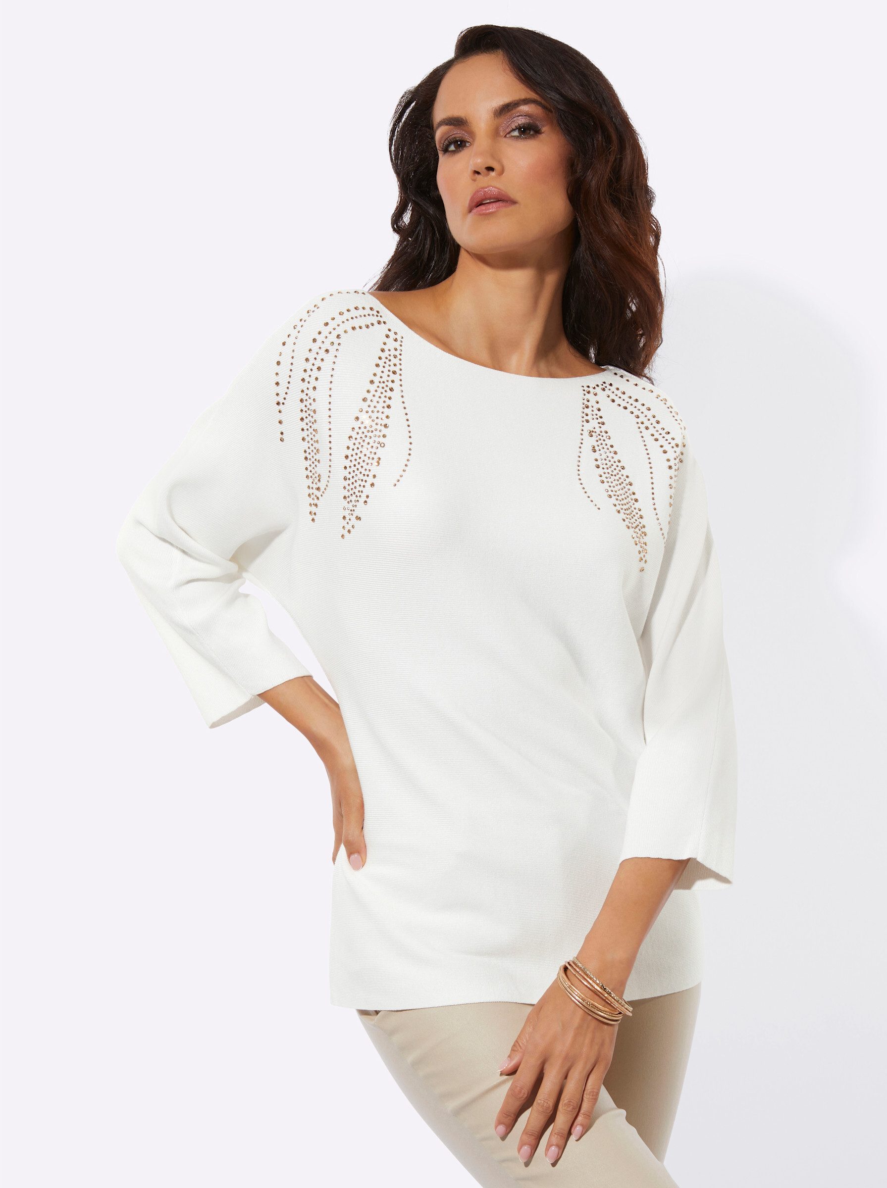 creation L Strickpullover Lyocell-Viskose-Pullover 3/4-Arm