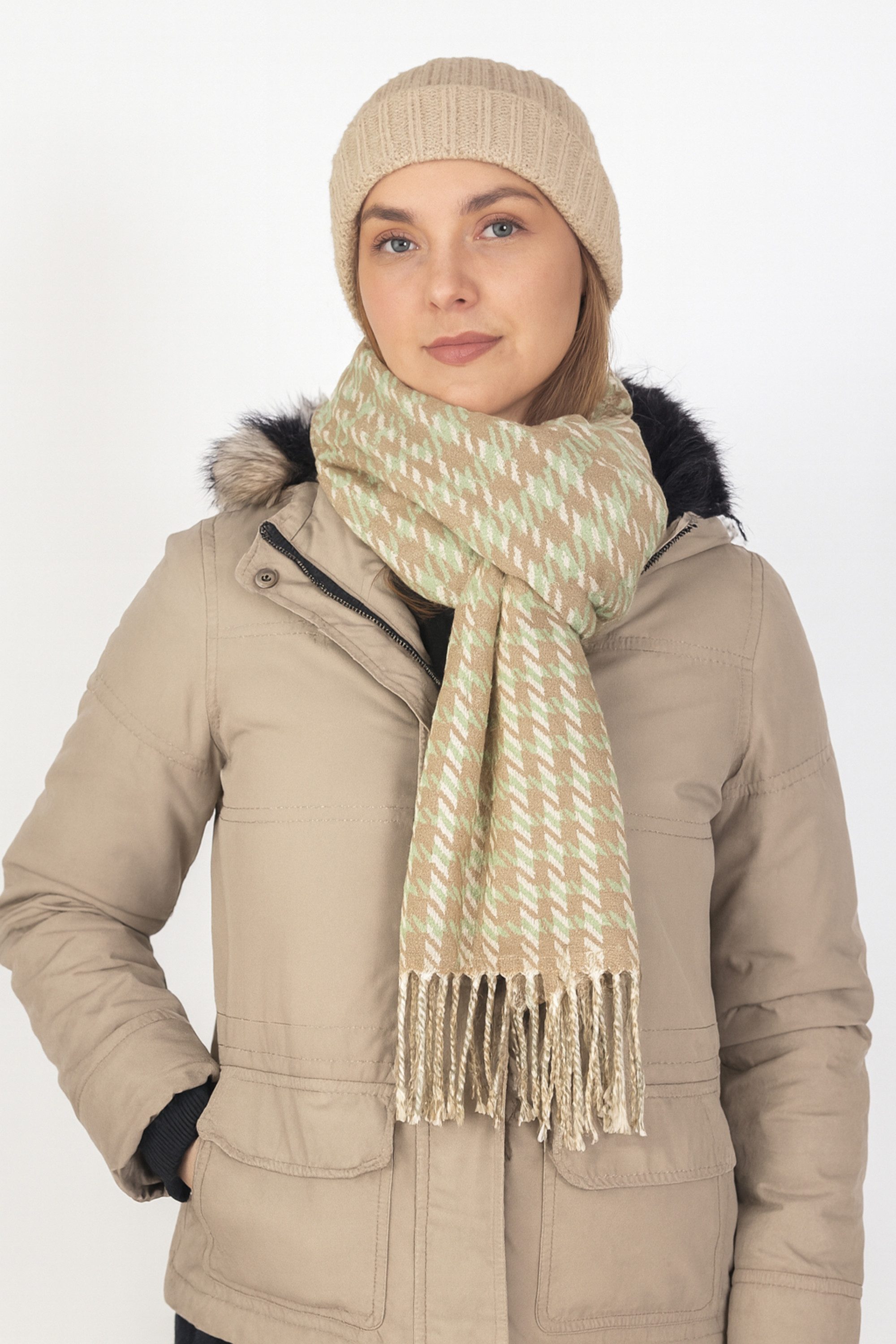 COLLEZIONE ALESSANDRO Wollschal Inverno, (1-St), Made in Italy, mit modernem Karo
