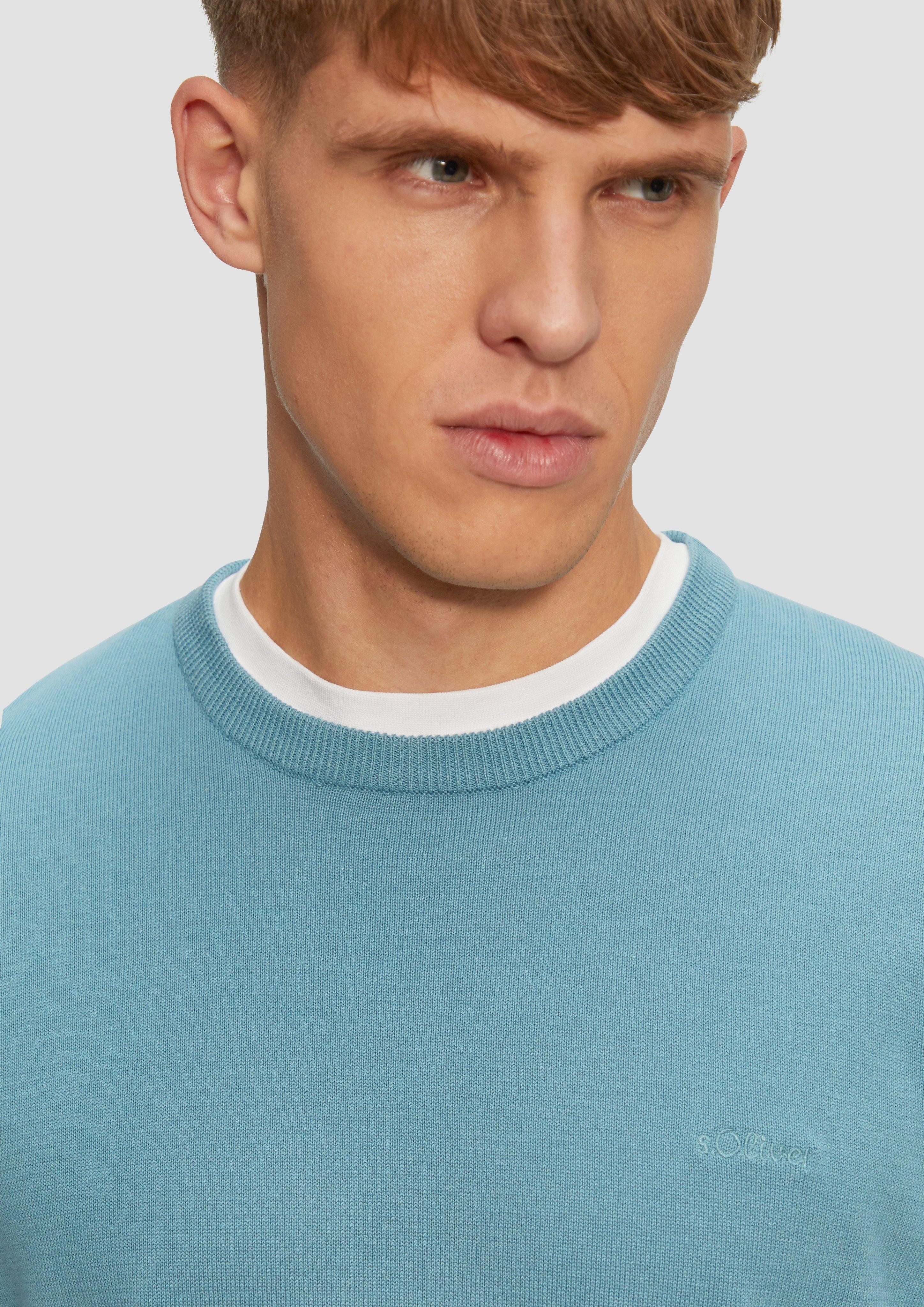 s.Oliver Strickpullover Strickpullover mit Logo-Stickerei Logo günstig online kaufen
