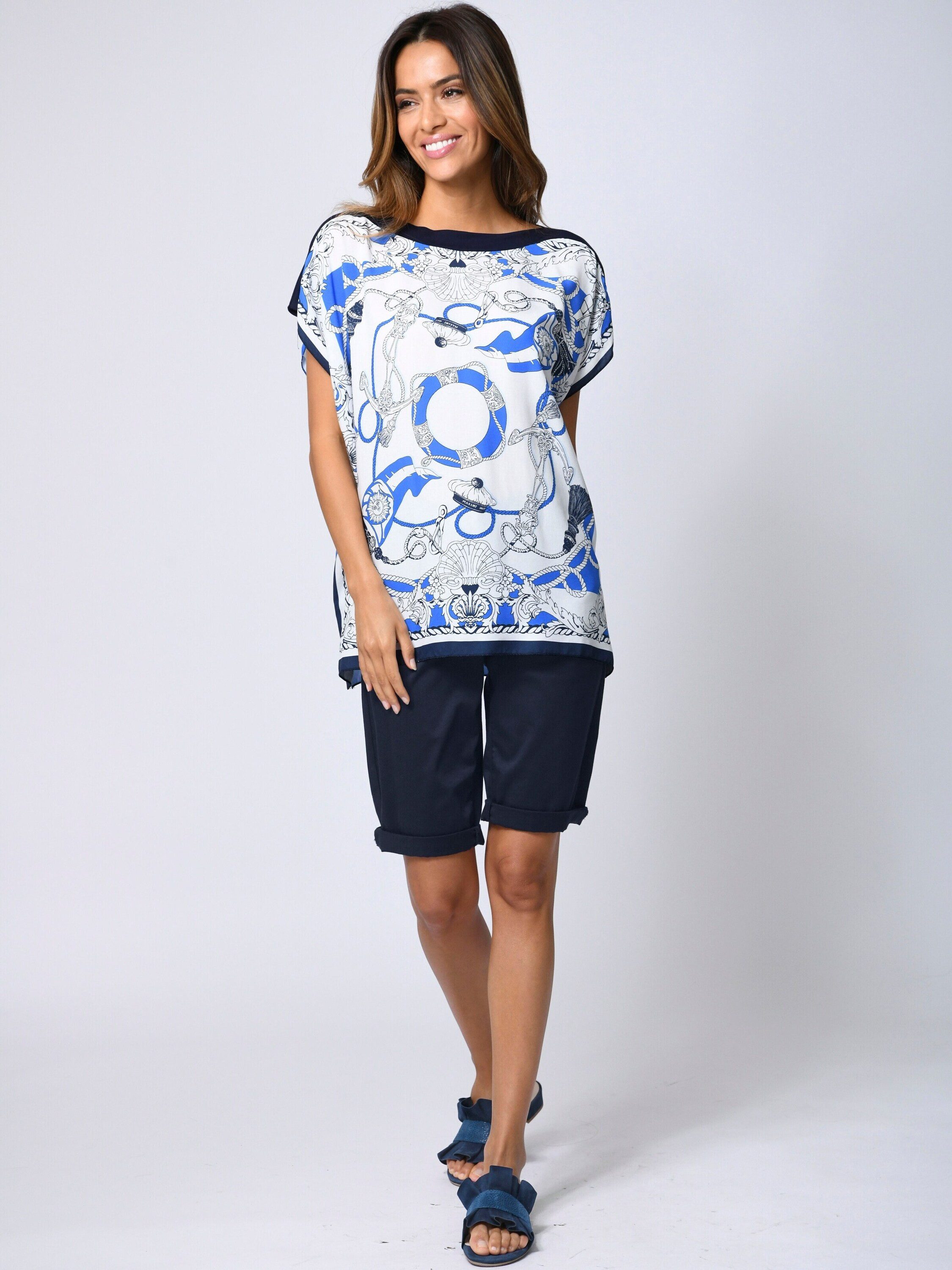 Alba Moda Shirtbluse Strandshirt im maritimen Dessin