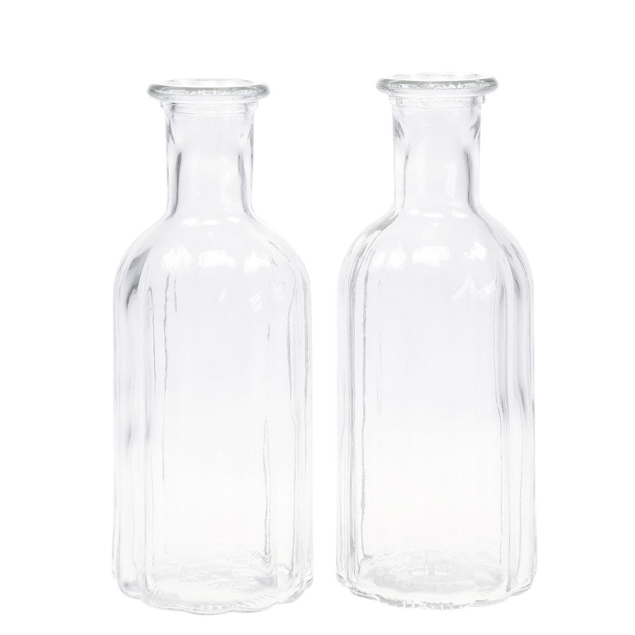 Viana Tischvase Deko Glasflaschen Rillendekor Klar günstig online kaufen
