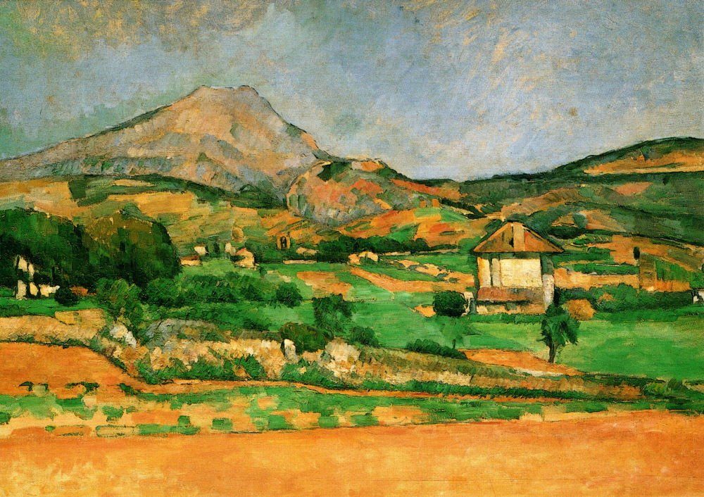 Postkarte Kunstkarte Paul Cézanne "Tal am Berg Saintre-Victoire"