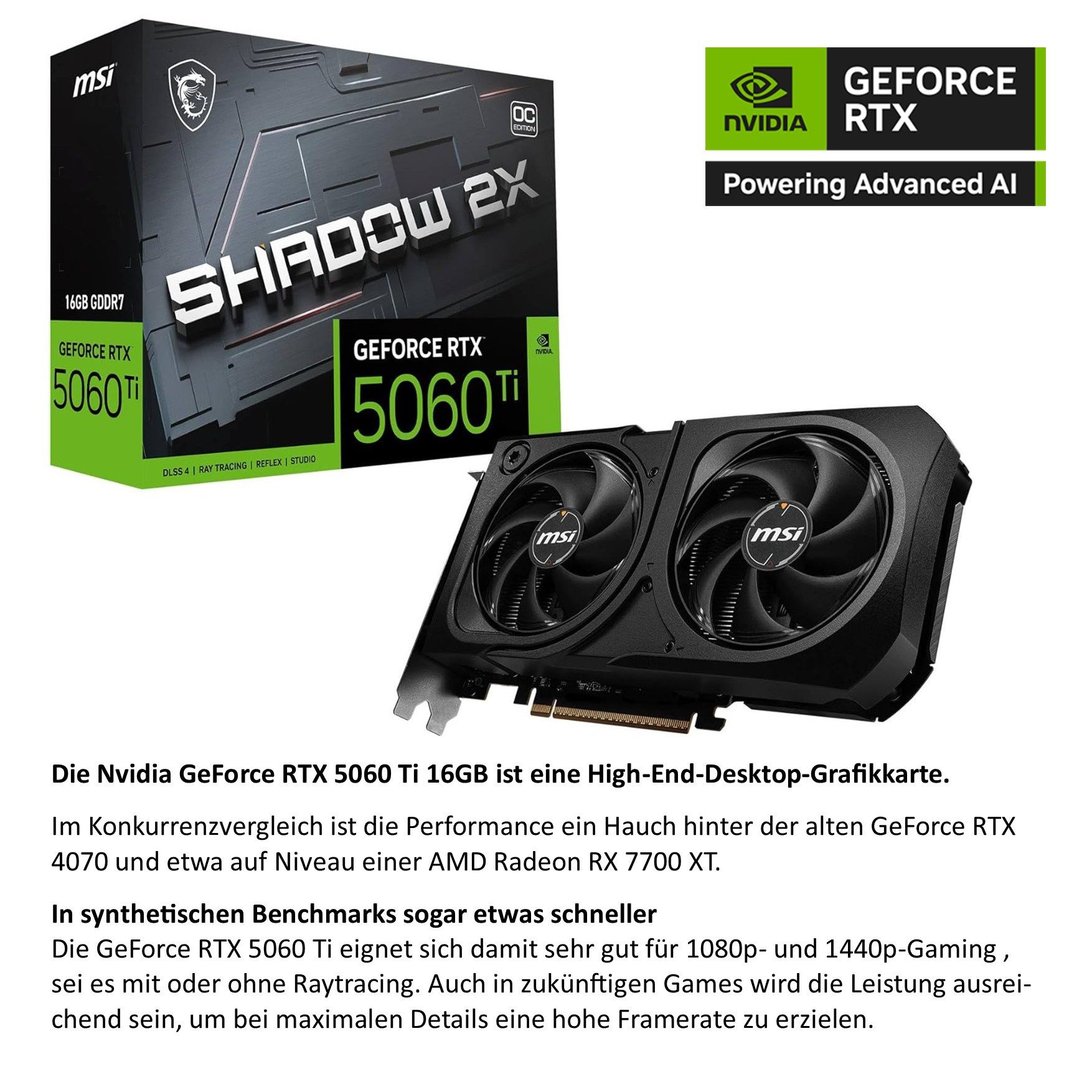 Meinpc Intel Core i9 mit GeForce RTX 5060 Ti 16GB Gaming-PC (Intel Core i9 12900K, RTX 5060 Ti, 32 GB RAM, 1000 GB SSD, Luftkühlung, Gaming, Gamer, RGB, 16 Kern – Bild 3 von 5