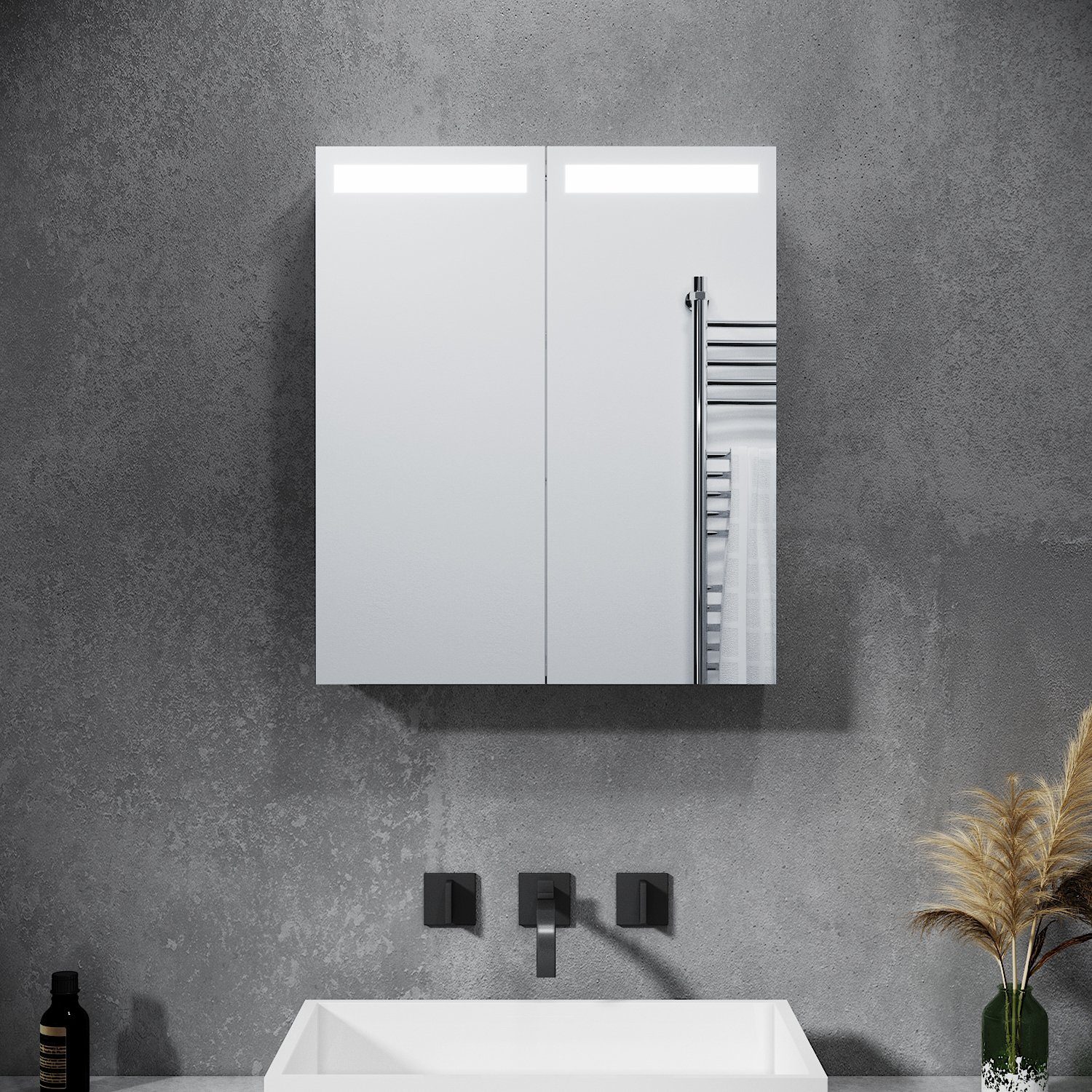SONNI Spiegelschrank Bad Spigelschrank beschlagfrei Spigelschrank mit Beleuchtung 60x70cm