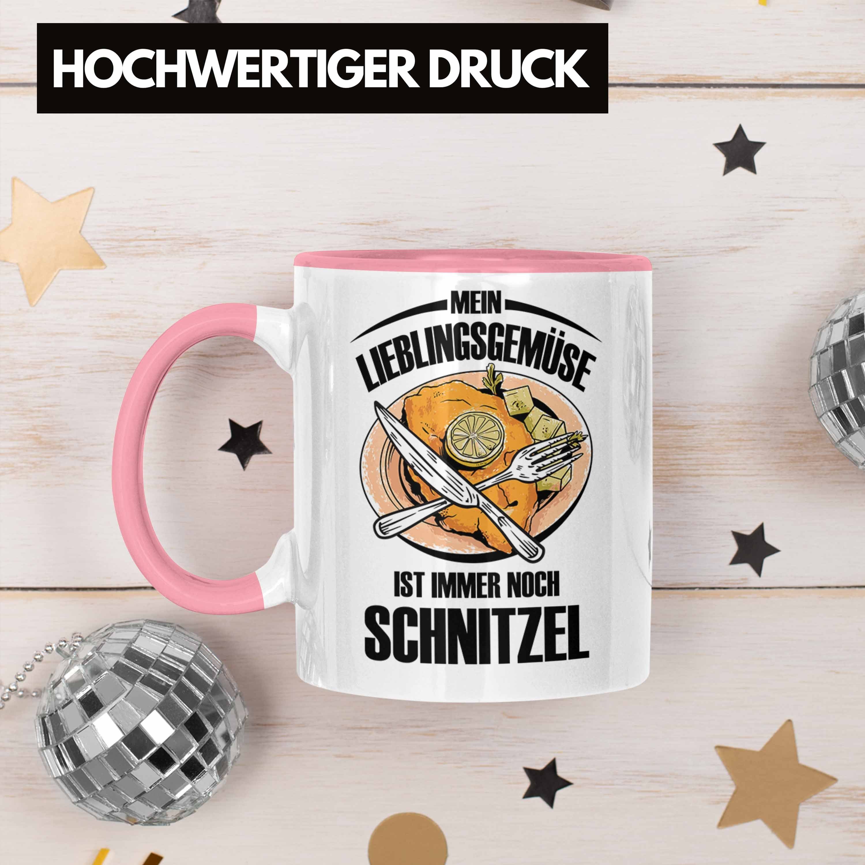 Lieblingsgemüse Trendation Geschenk Schnitzel-Liebhaber Rosa Tasse Mein Schnitzel-Tasse für