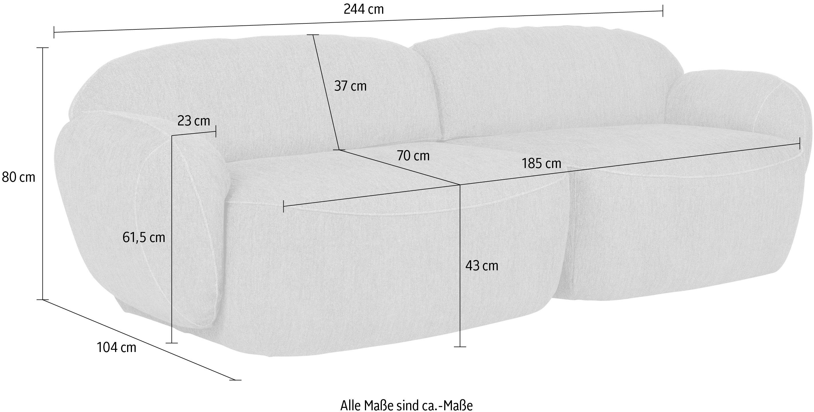 skandinavischen furninova Memoryschaum, Design im 2,5-Sitzer durch komfortabel Bubble,
