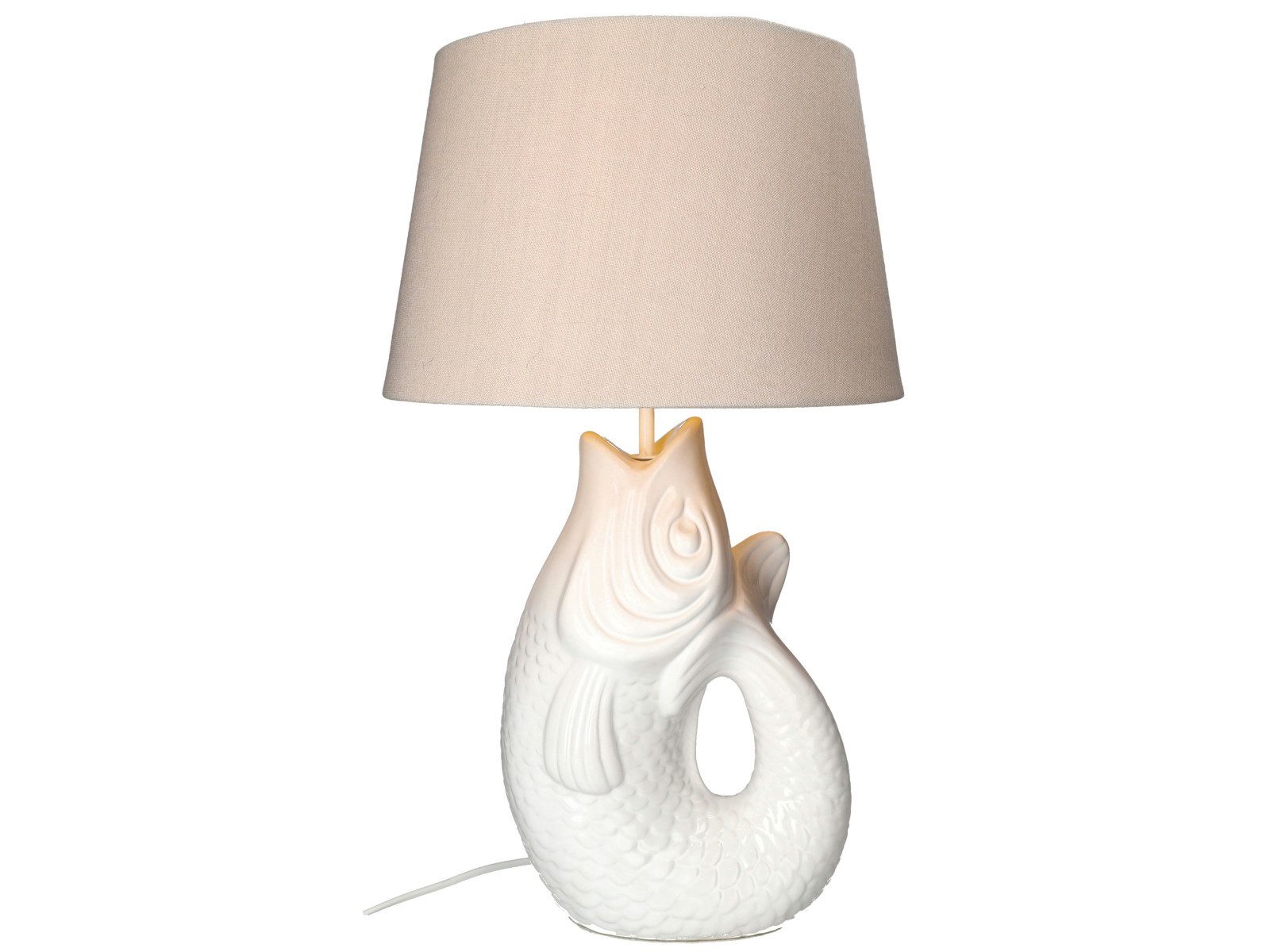 Giftcompany Tischleuchte Monsieur Carafon Fisch Lampe L weiß 52cm günstig online kaufen