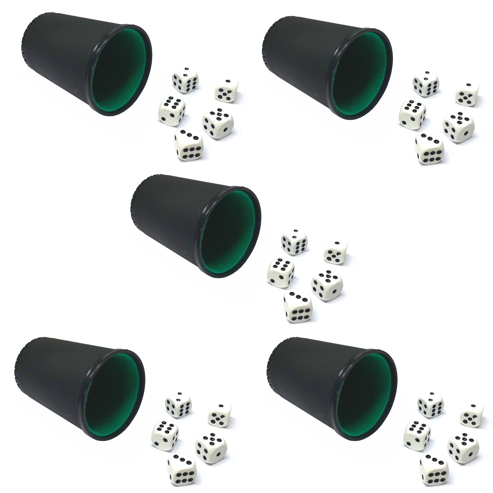 Spiel 5x Würfelbecher Kunststoff Knobelbecher Würfelset