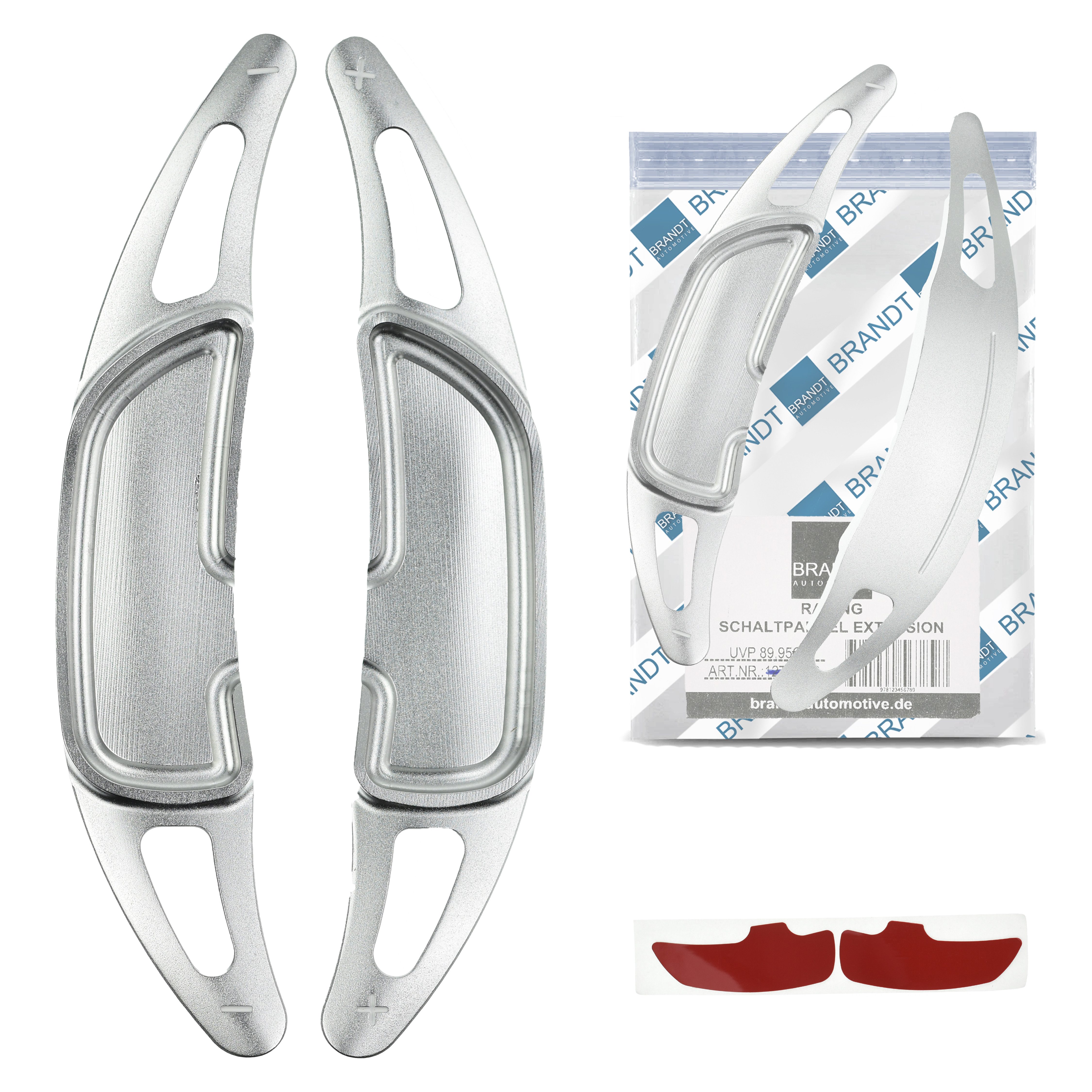 BRANDT AUTOMOTIVE Lenkeradapter Auto Lenkrad Schaltwippen Verlängerung SET Aluminium SILBER, (2-tlg., für MERCEDES AMG W177 X117 X118 W205 S205 C205 A205 W213 S213 W217)