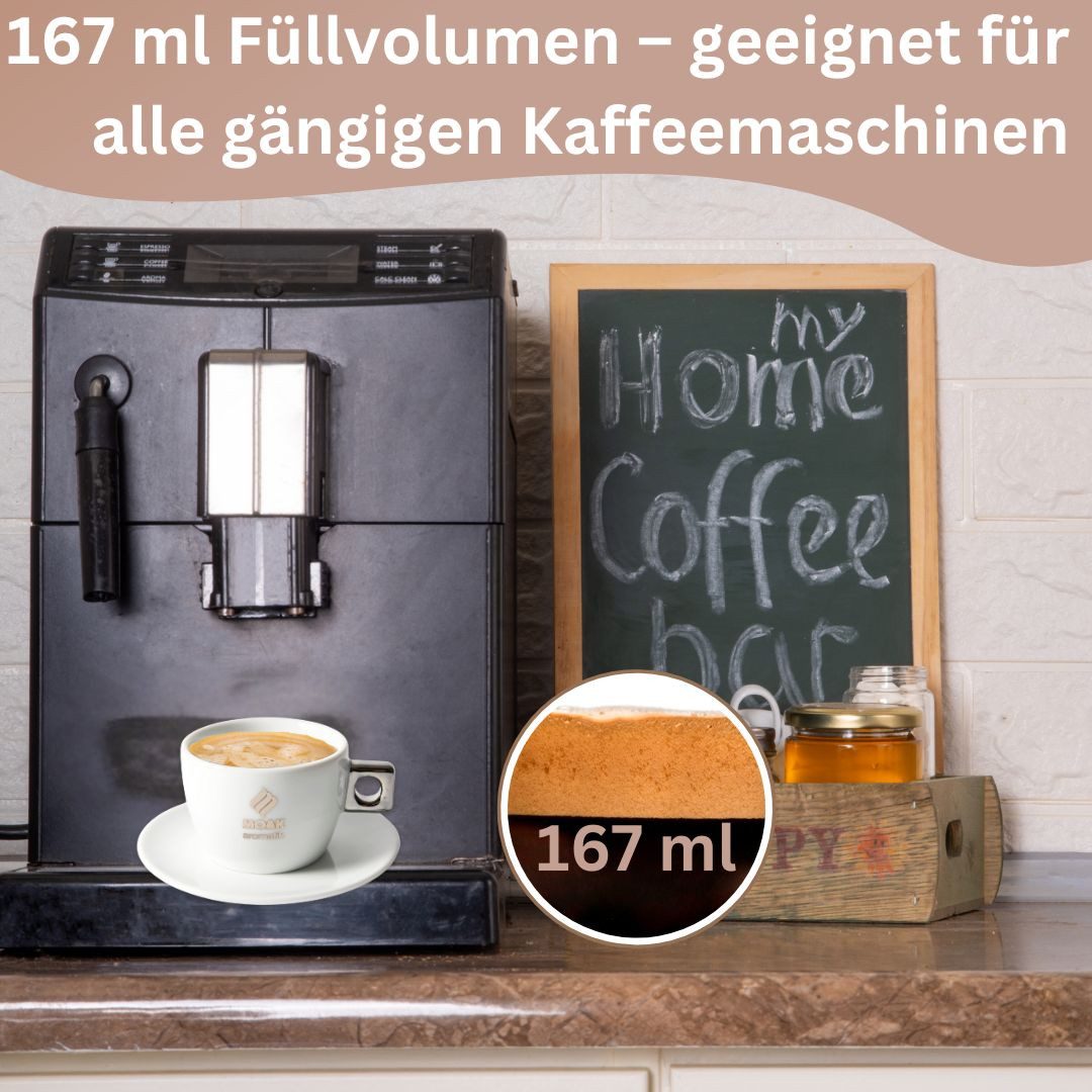 Topanbieter999 Tasse, 12-tlg., Keramik, Cappuccinotassen ca. 167 ml